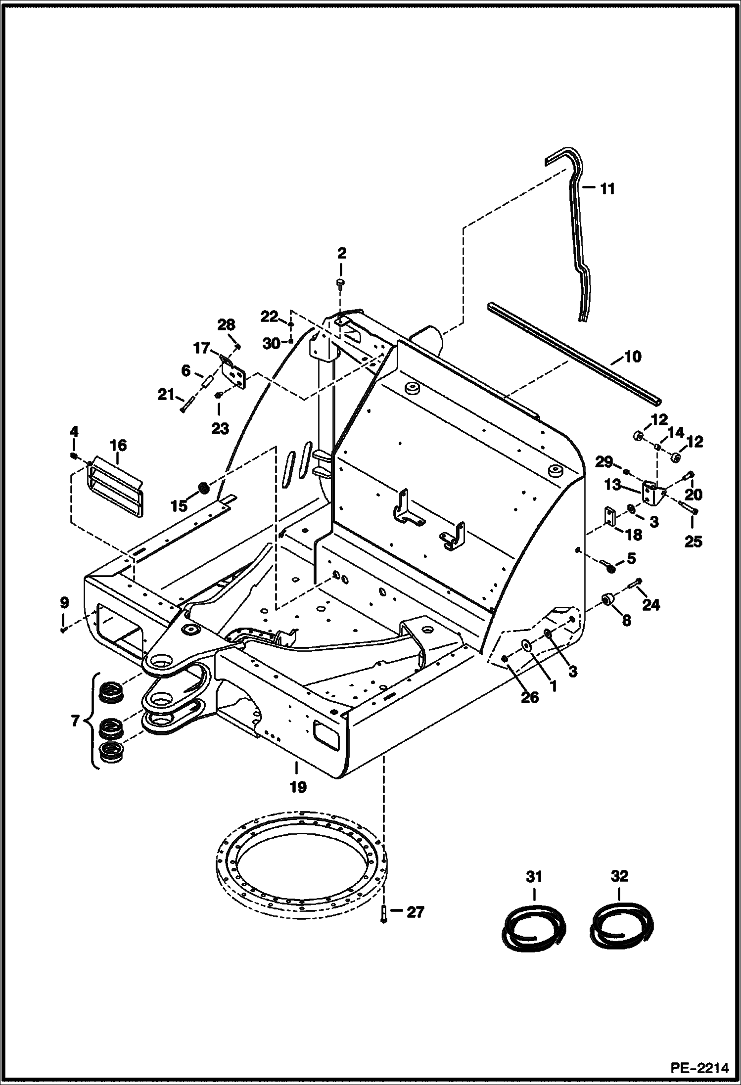 Схема запчастей Bobcat 328 - UPPERSTRUCTURE MAIN FRAME