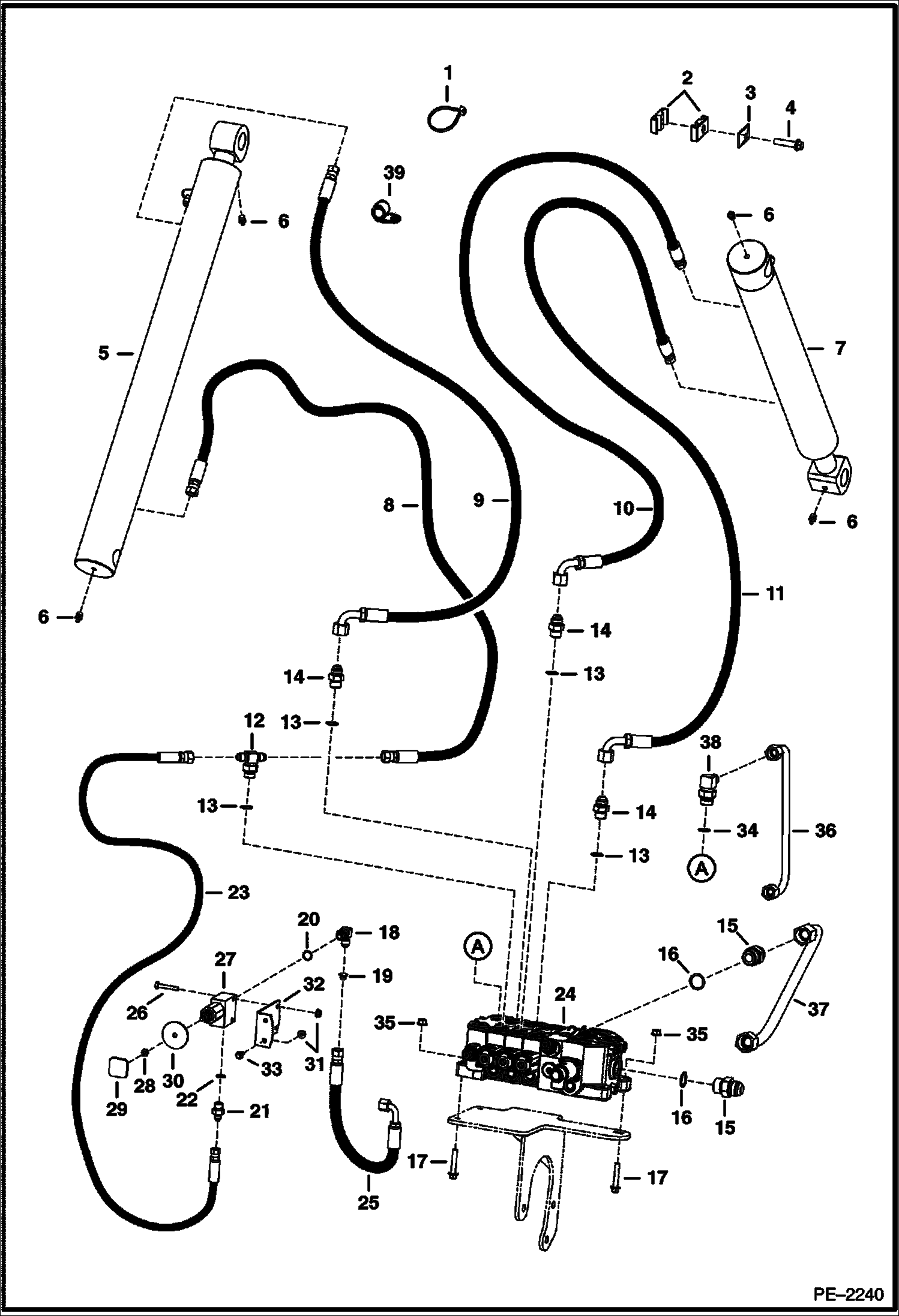 Схема запчастей Bobcat 5600 - HYDRAULIC CIRCUITRY HYDRAULIC SYSTEM