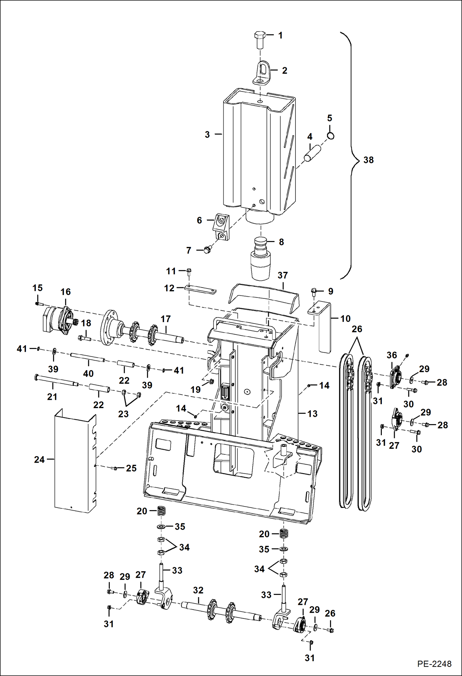 Схема запчастей Bobcat DROP HAMMER - DROP HAMMER (Main Frame) (0058) Loader