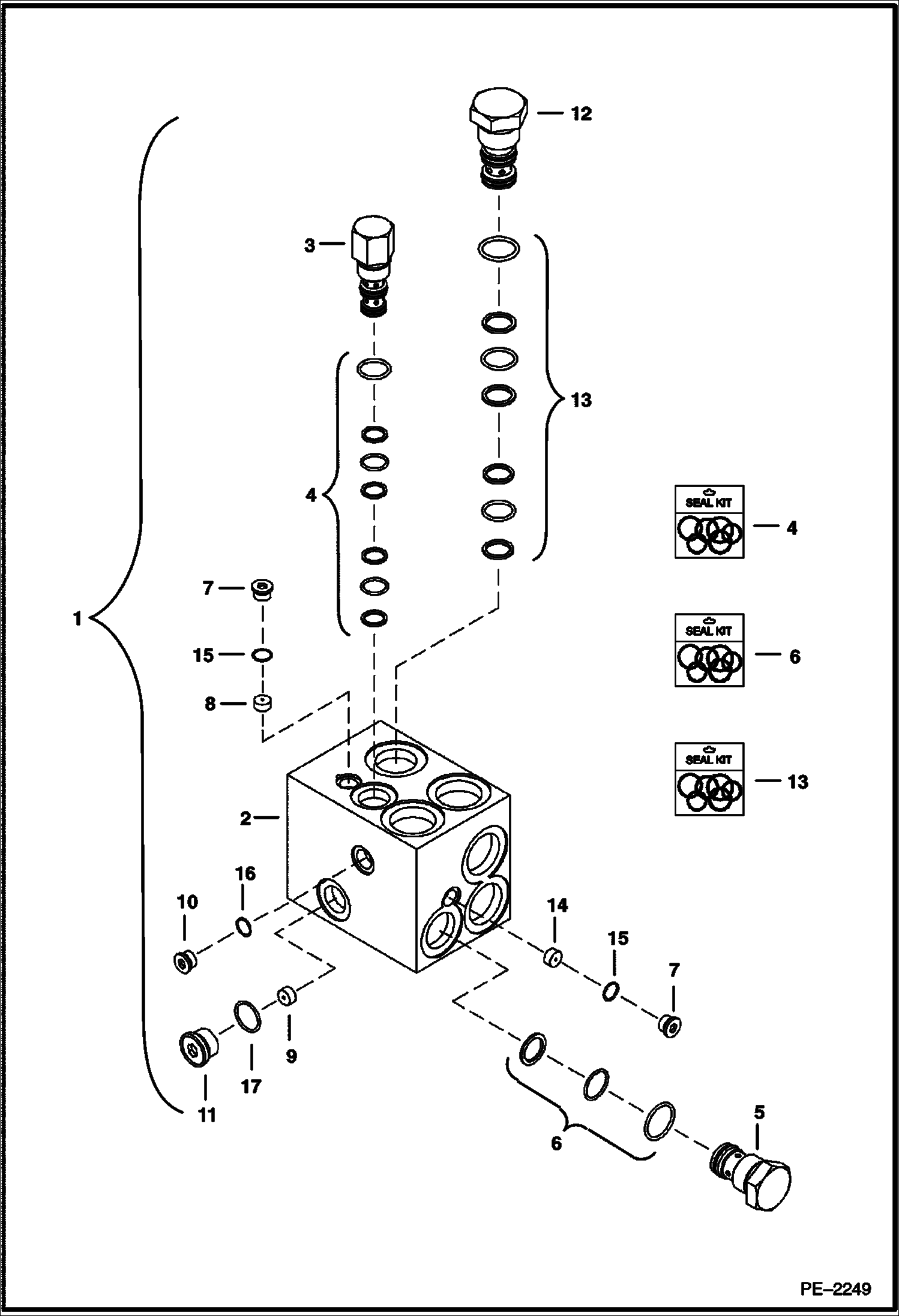 Схема запчастей Bobcat DROP HAMMER - DROP HAMMER (Control Valve) (0058) Loader