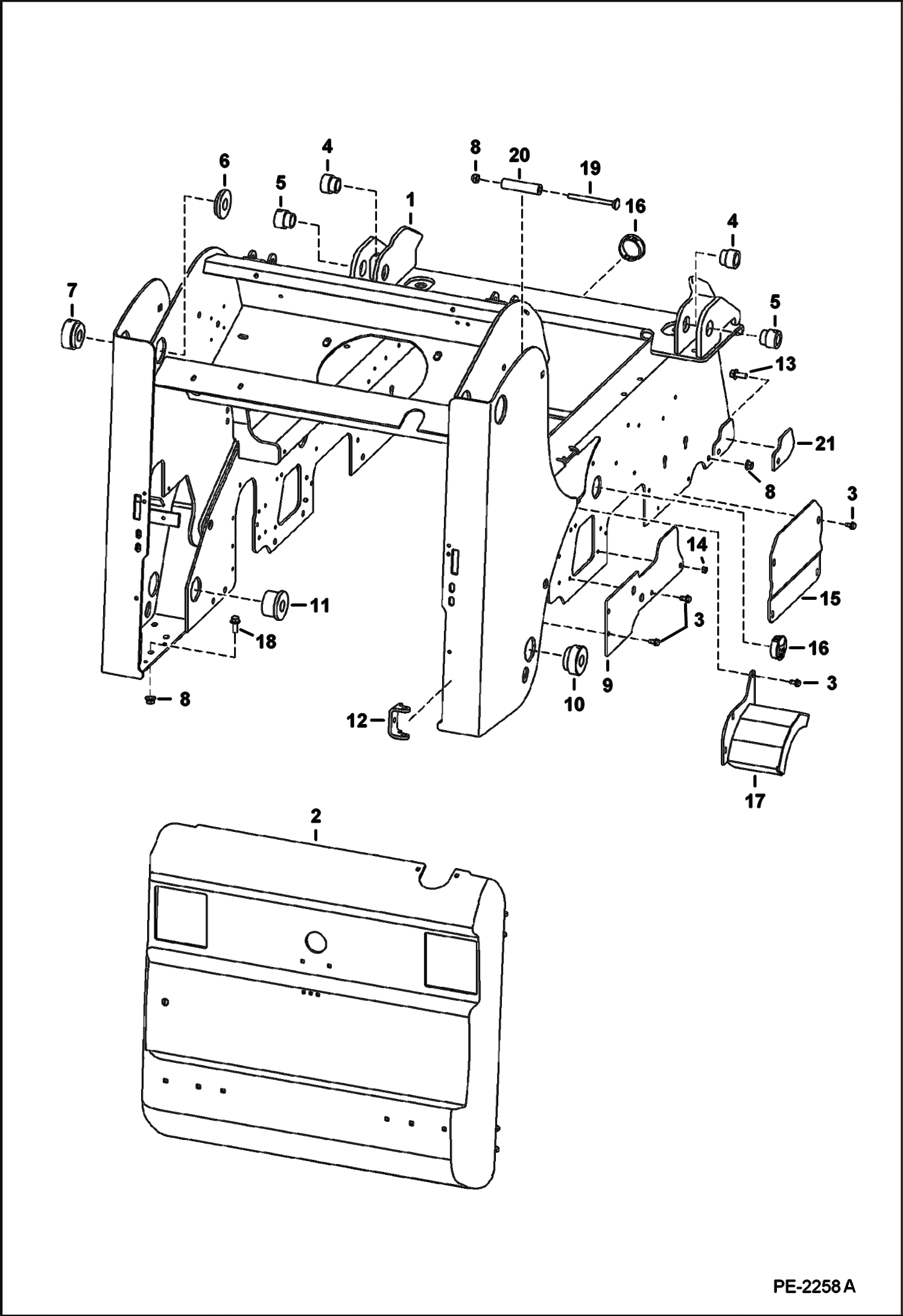 Схема запчастей Bobcat T-Series - MAIN FRAME (S/N A3LN36500 & Above, A3LP36500 & Above) MAIN FRAME