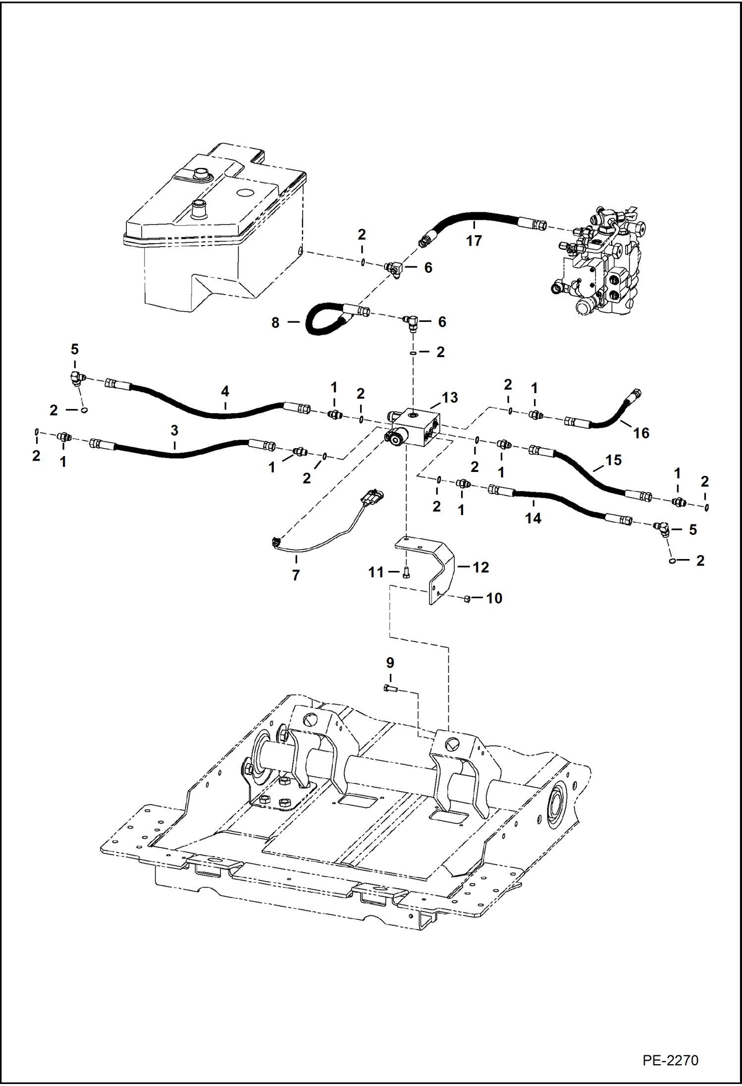 Схема запчастей Bobcat T-Series - HYDROSTATIC CIRCUITRY (Brake Valve) HYDROSTATIC SYSTEM