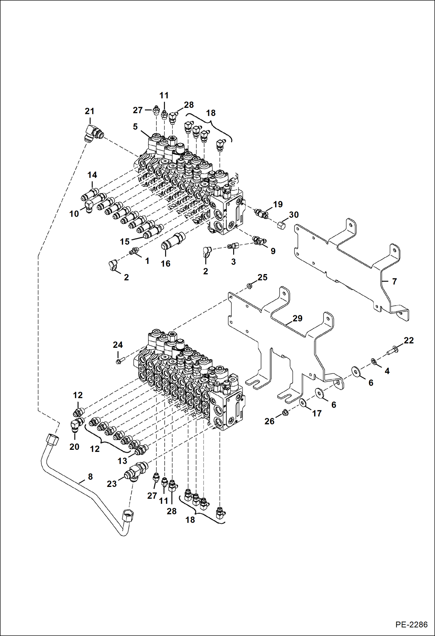 Схема запчастей Bobcat 435 - CONTROL VALVE HYDRAULIC SYSTEM