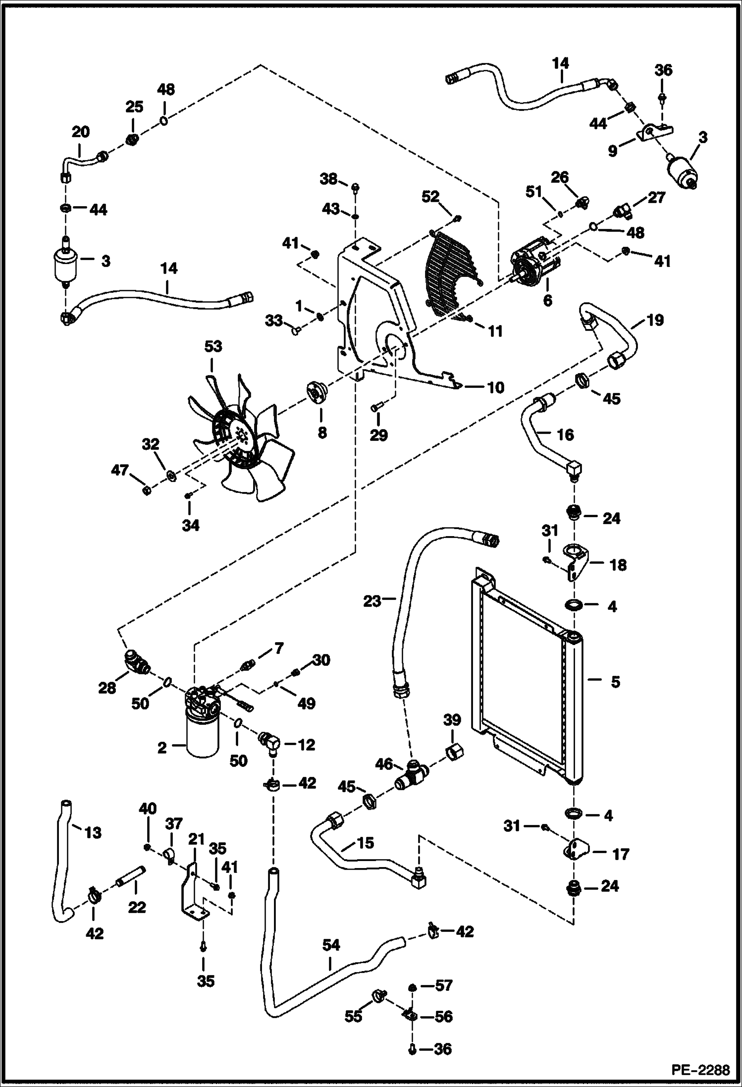 Схема запчастей Bobcat 430 - HYDRAULIC CIRCUITRY (Cooler/Filter) HYDRAULIC SYSTEM