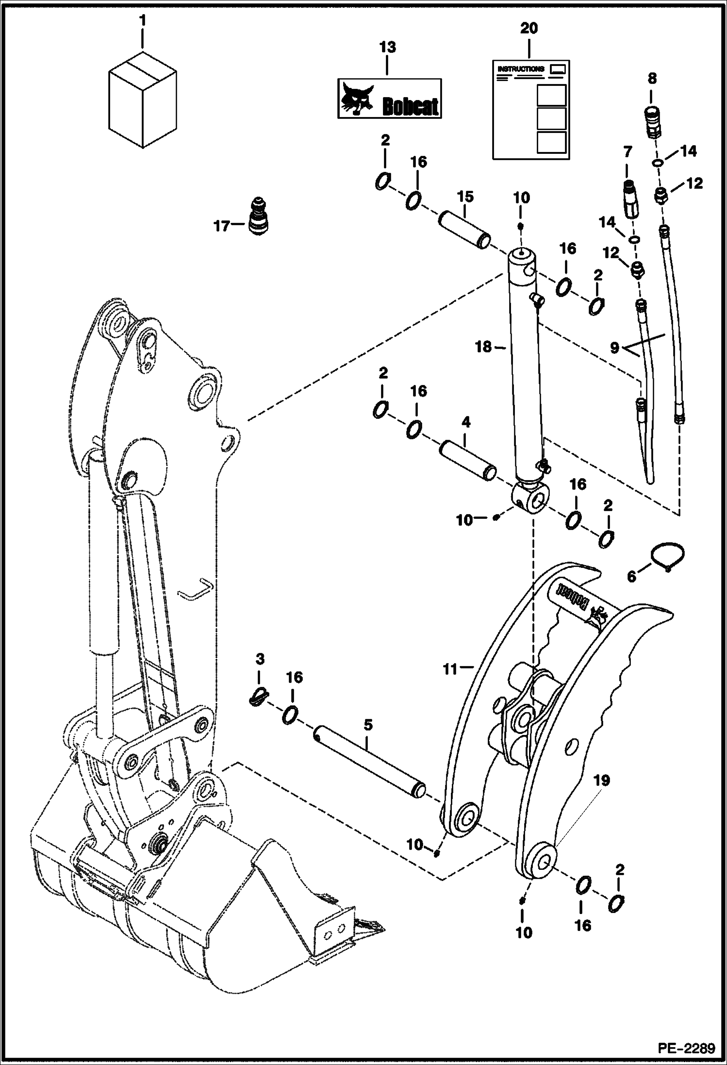 Схема запчастей Bobcat CLAMPS - CLAMP (325,328,329,331,334,430,425,428) (330,2 mm - 13 Wide Clamp) Экскаваторы