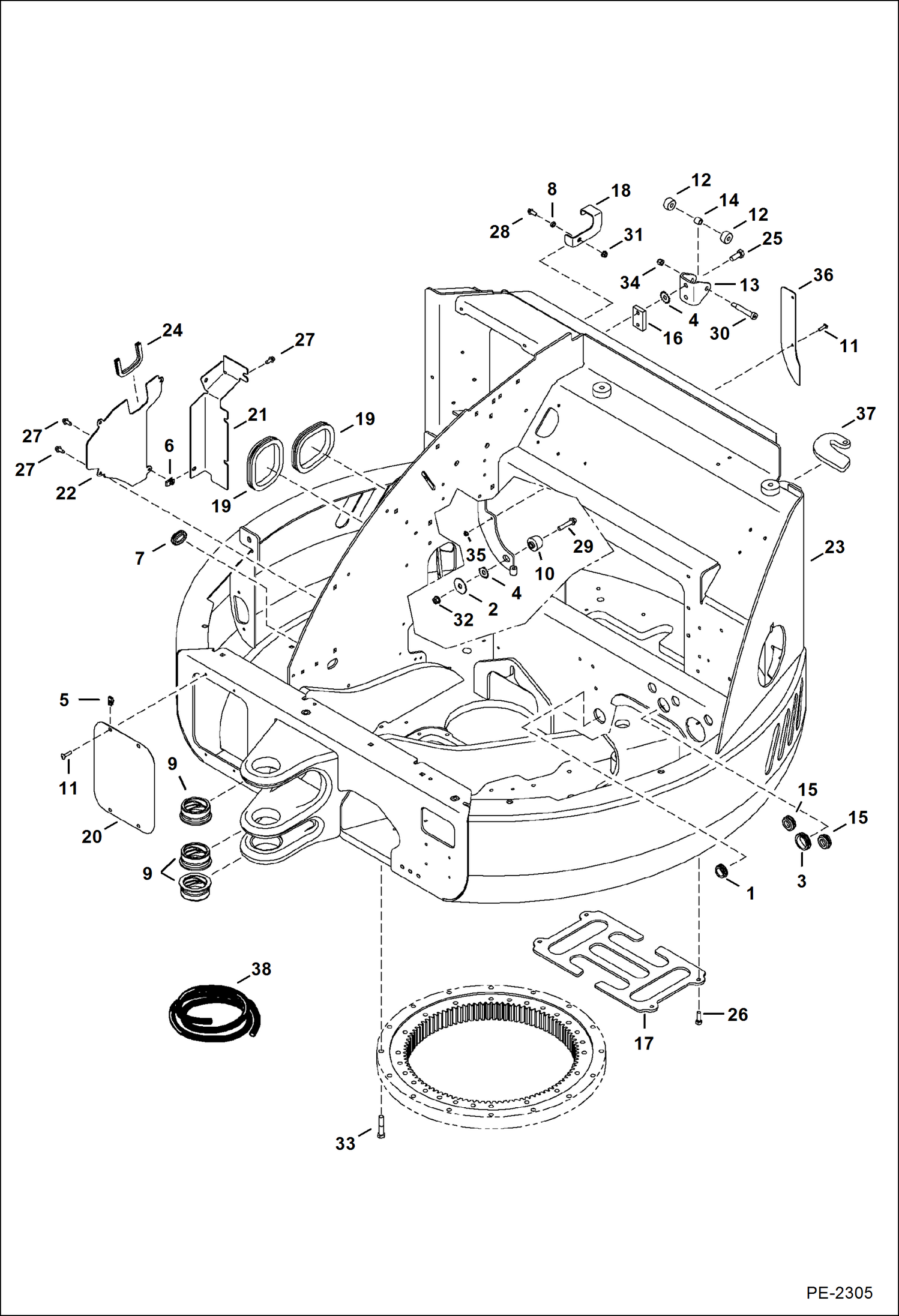 Схема запчастей Bobcat 430 - UPPERSTRUCTURE (S/N 562914618 & Below) MAIN FRAME