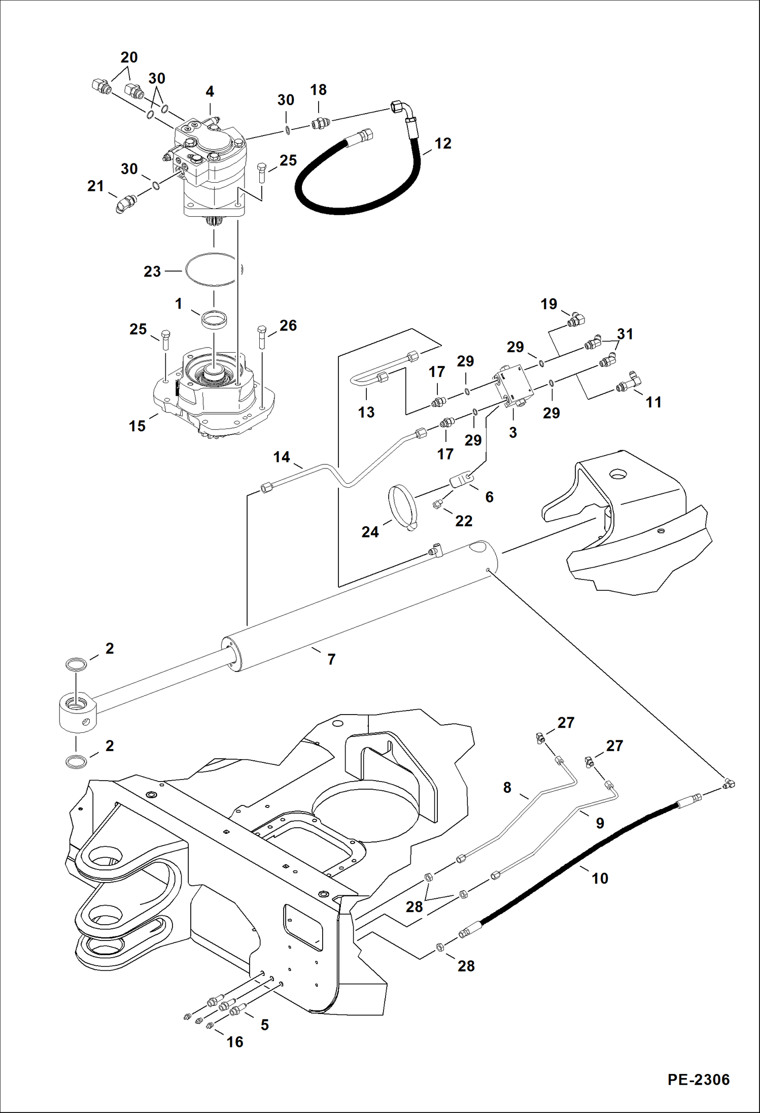 Схема запчастей Bobcat 430 - HYDRAULIC CIRCUITRY (Upper) HYDRAULIC SYSTEM