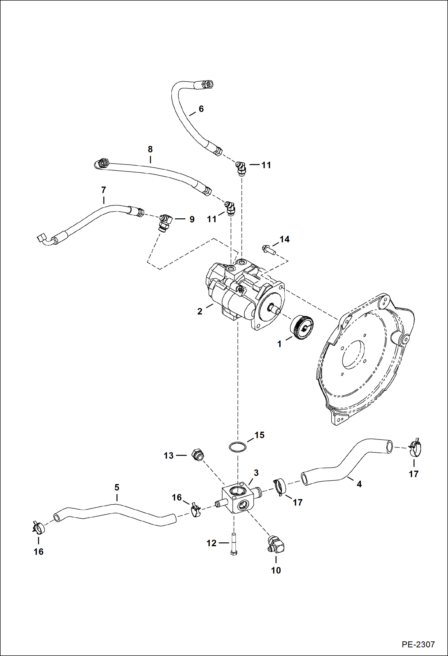 Схема запчастей Bobcat 430 - HYDRAULIC CIRCUITRY (Pump) HYDRAULIC SYSTEM