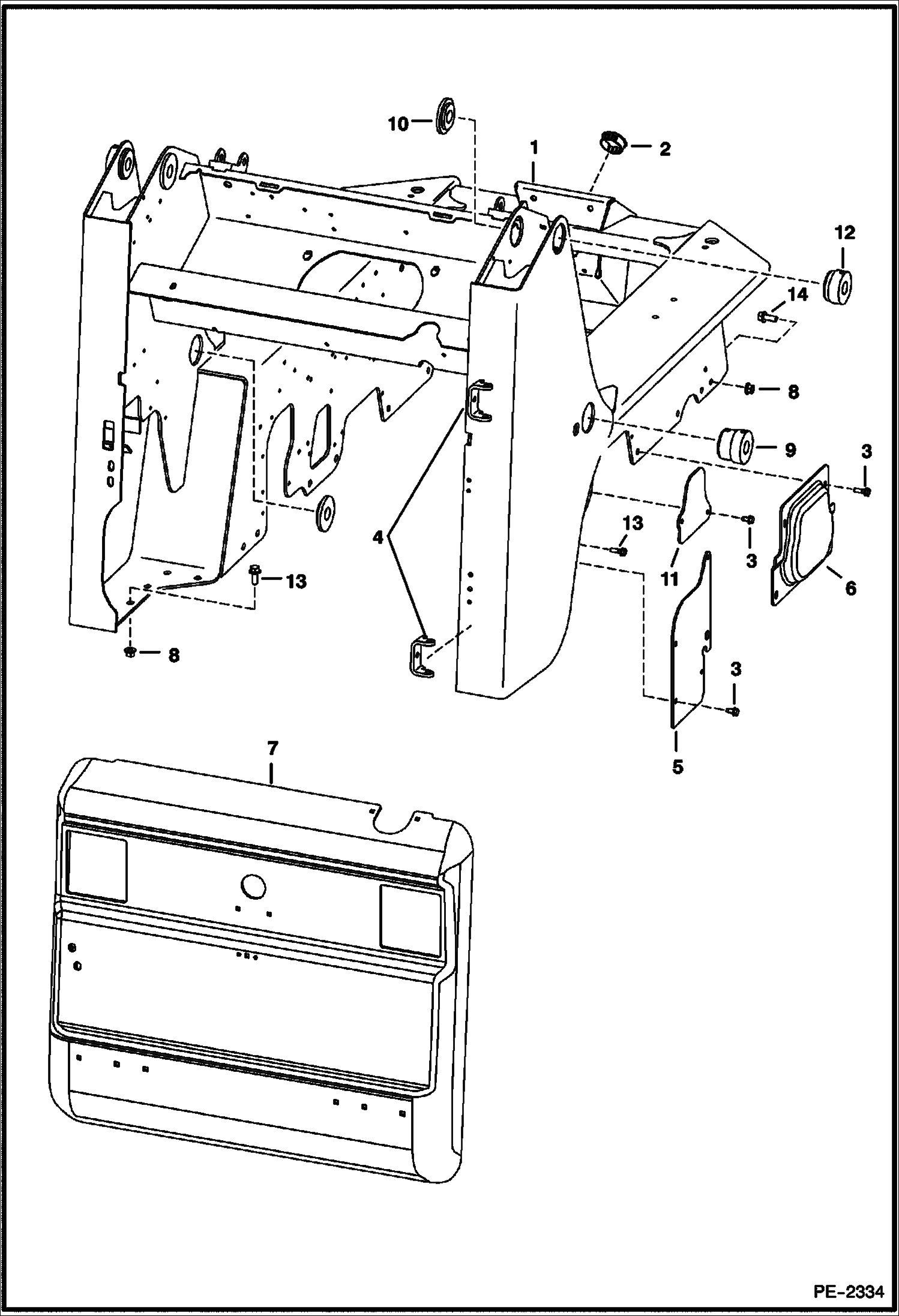 Схема запчастей Bobcat S-Series - MAIN FRAME MAIN FRAME