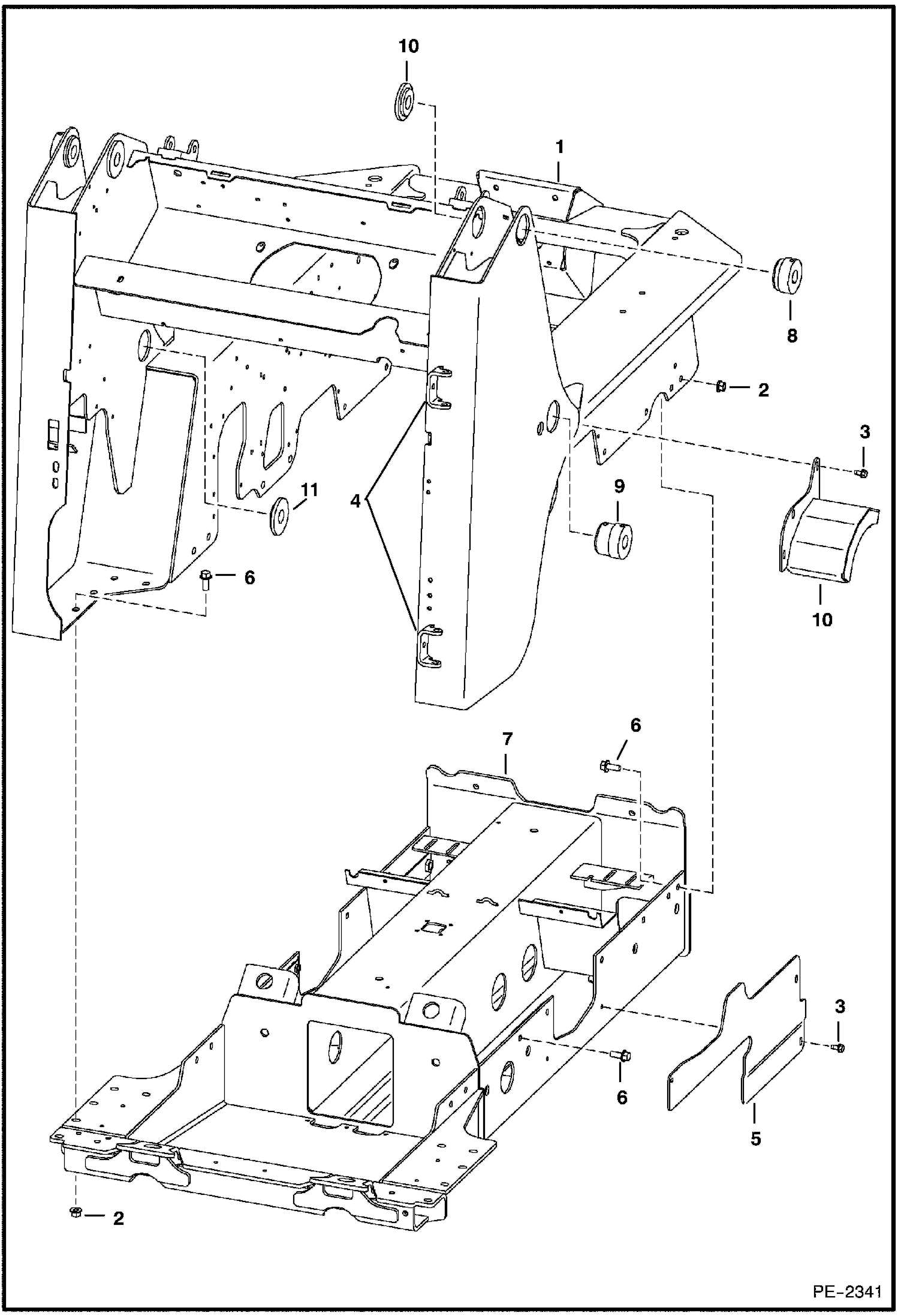 Схема запчастей Bobcat T-Series - MAIN FRAME MAIN FRAME