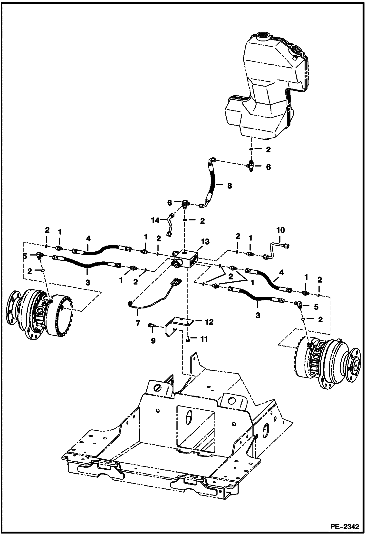 Схема запчастей Bobcat T-Series - HYDROSTATIC CIRCUITRY (Brake Valve) HYDROSTATIC SYSTEM