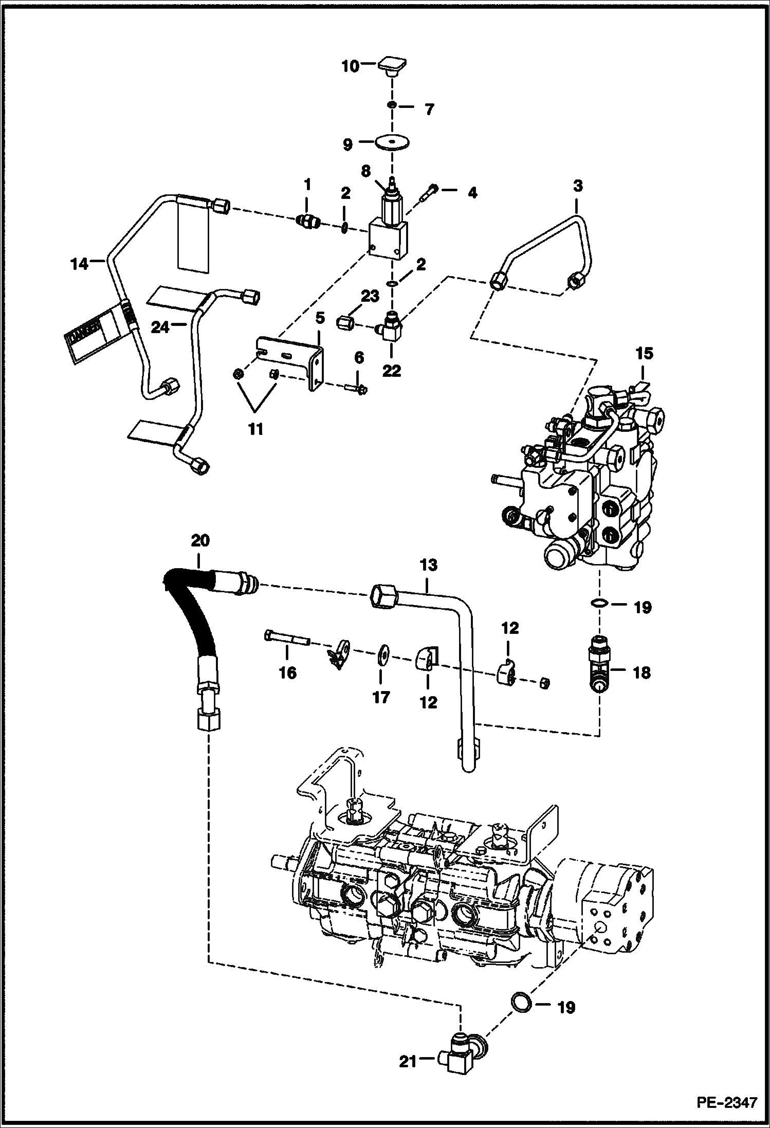 Схема запчастей Bobcat T-Series - MANUAL LIFT RELEASE SYSTEM HYDRAULIC SYSTEM