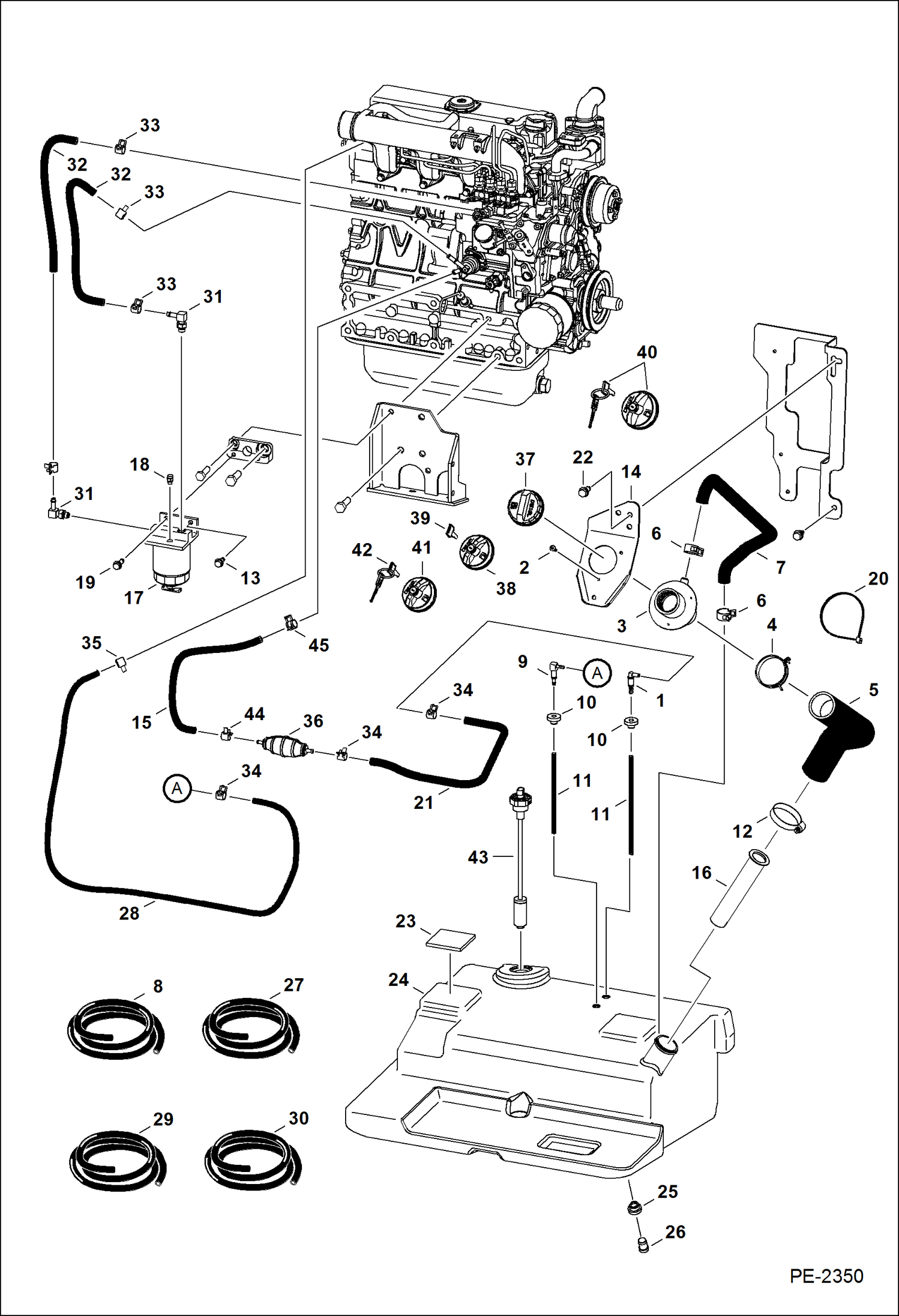 Схема запчастей Bobcat S-Series - FUEL SYSTEM MAIN FRAME