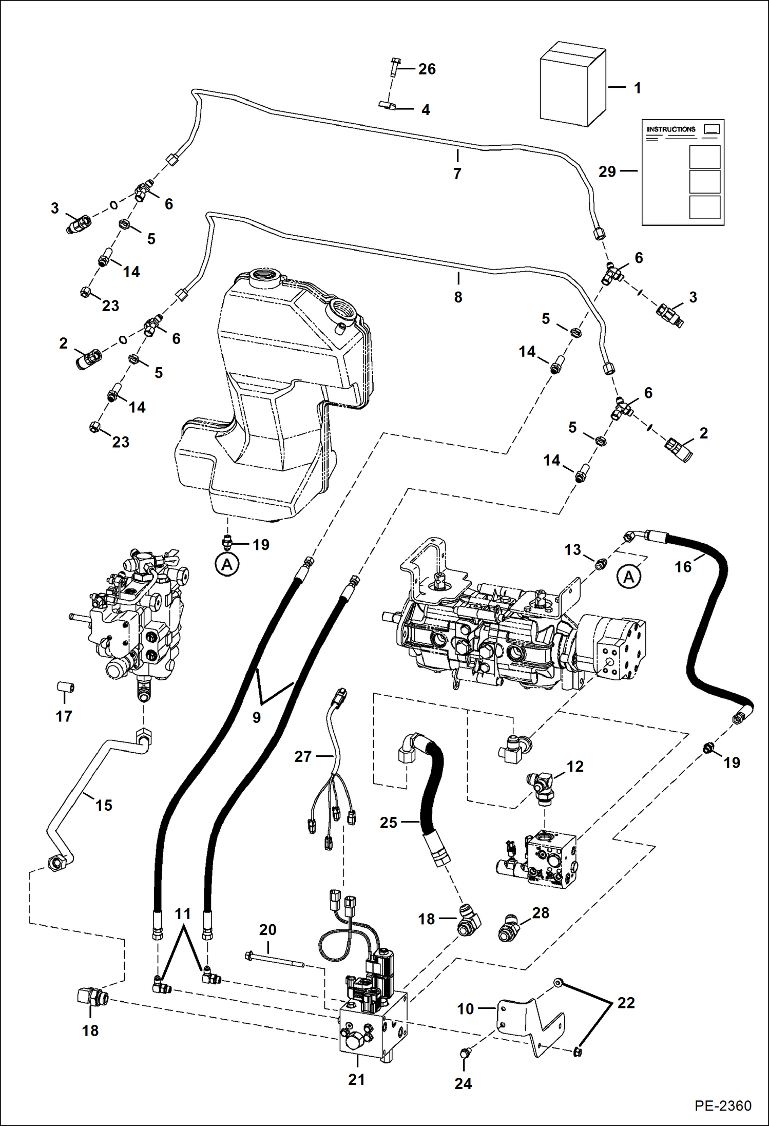 Схема запчастей Bobcat S-Series - REAR AUXILIARY KIT ACCESSORIES & OPTIONS