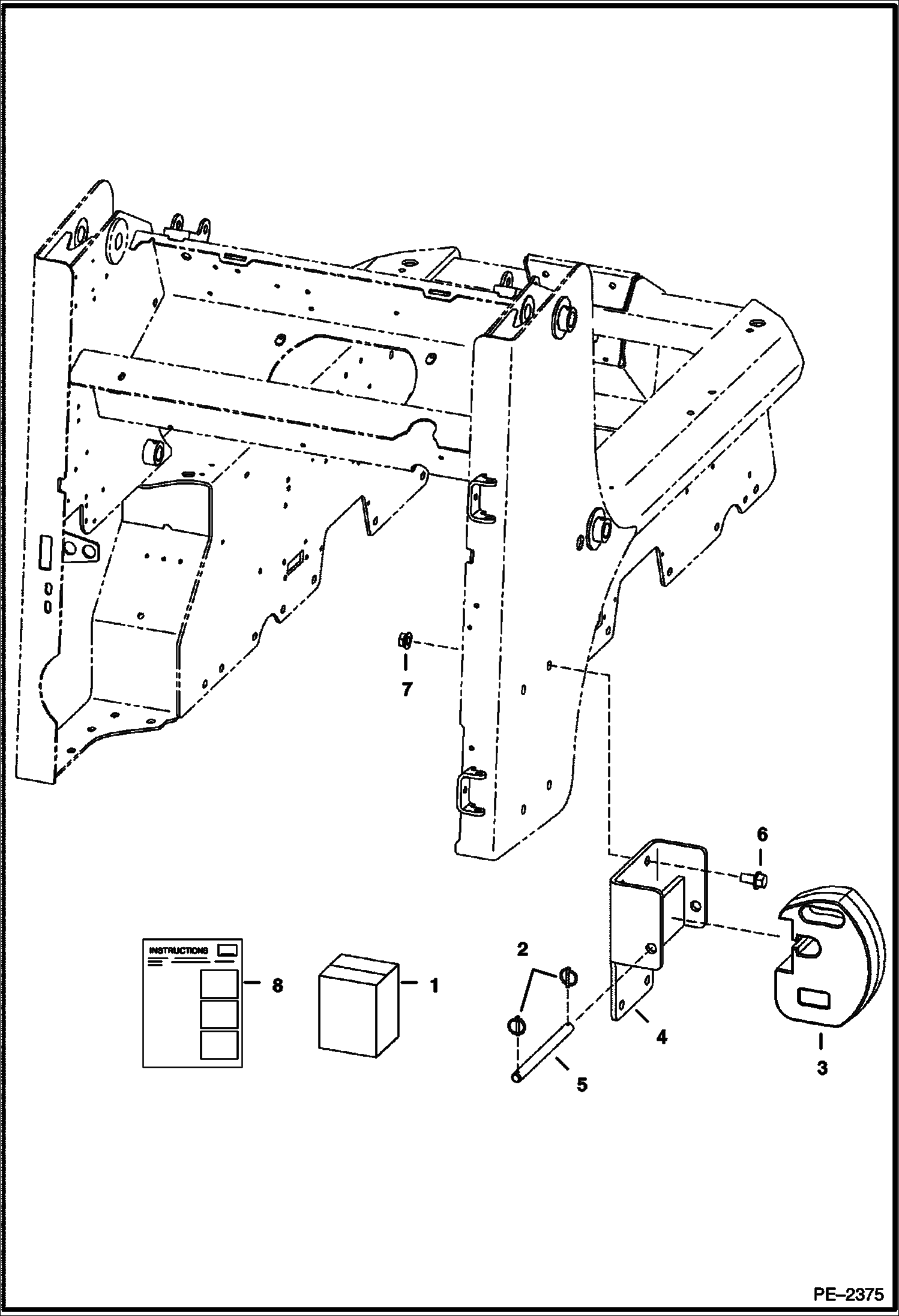 Схема запчастей Bobcat S-Series - COUNTERWEIGHT KIT (200 lb) (90,91 kg) ACCESSORIES & OPTIONS