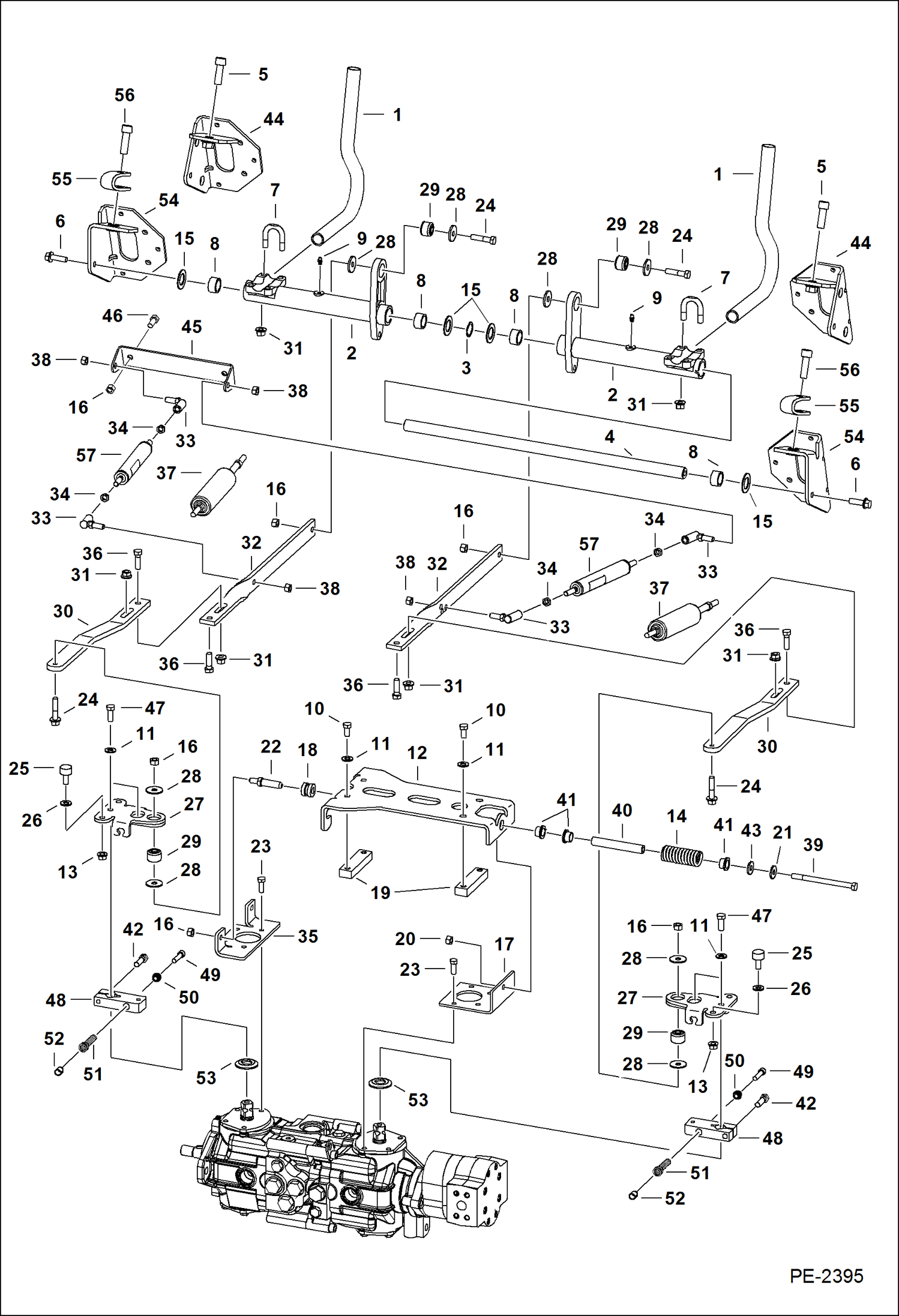 Схема запчастей Bobcat T-Series - HAND CONTROLS (S/N 525611074, 525711003 & Above) HYDROSTATIC SYSTEM