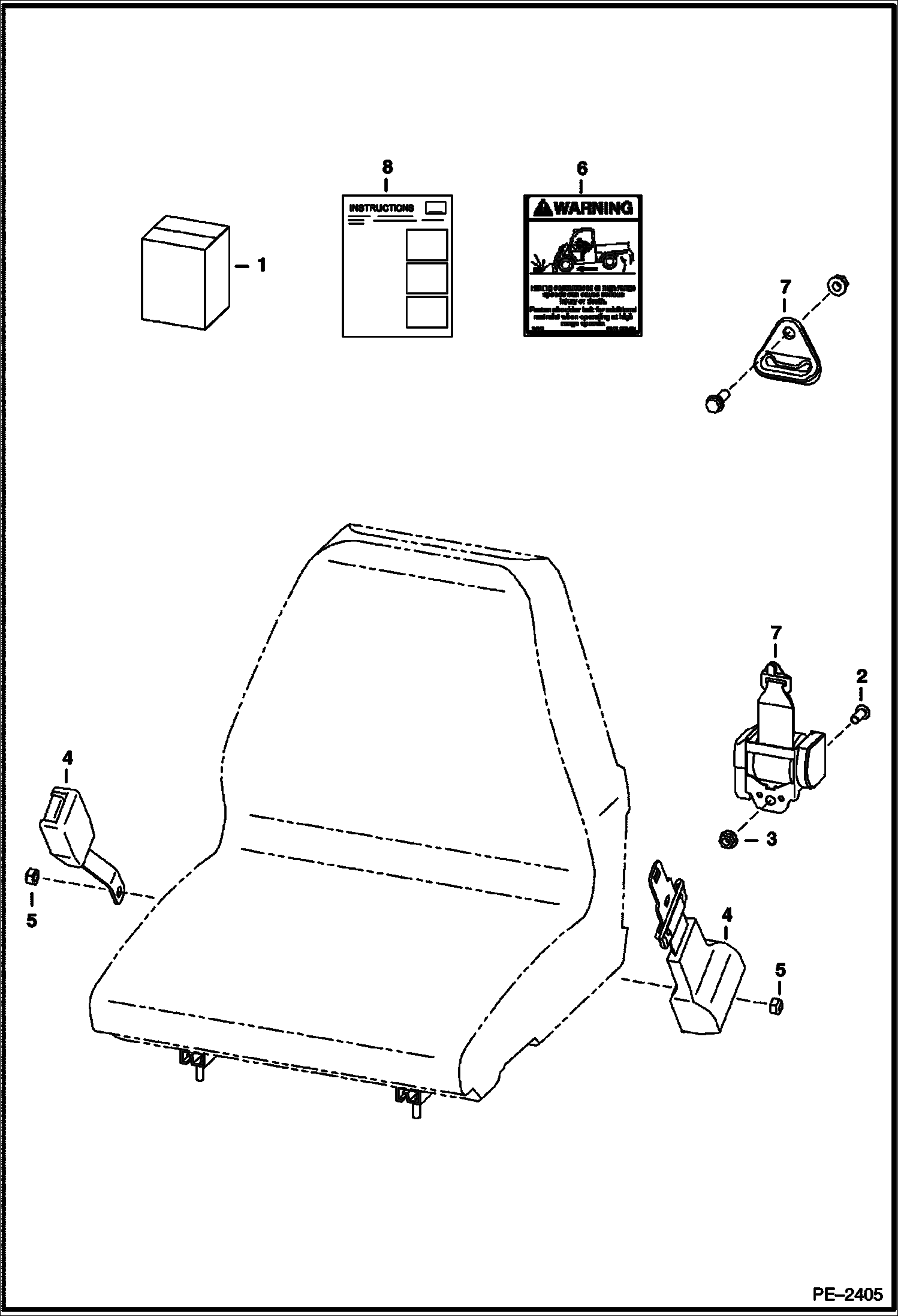 Схема запчастей Bobcat 5600 - SEAT BELT KIT ACCESSORIES & OPTIONS