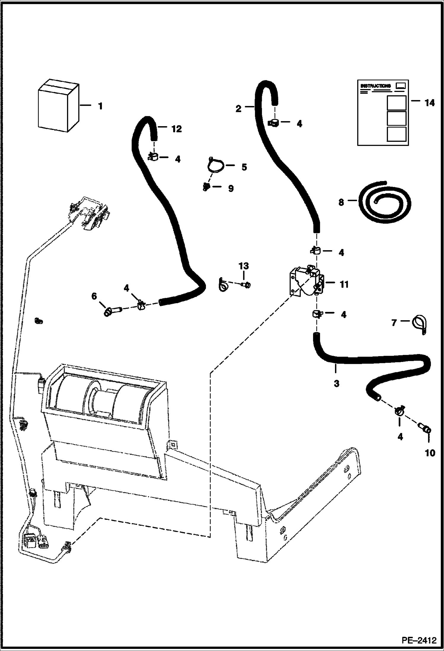 Схема запчастей Bobcat S-Series - HEATER (Heater Plumbing Kit) ACCESSORIES & OPTIONS