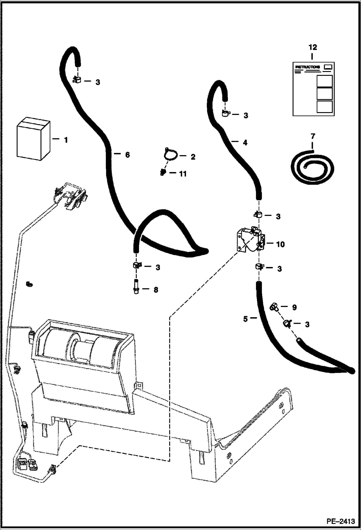 Схема запчастей Bobcat S-Series - HEATER & AC (Heater Plumbing Kit) ACCESSORIES & OPTIONS