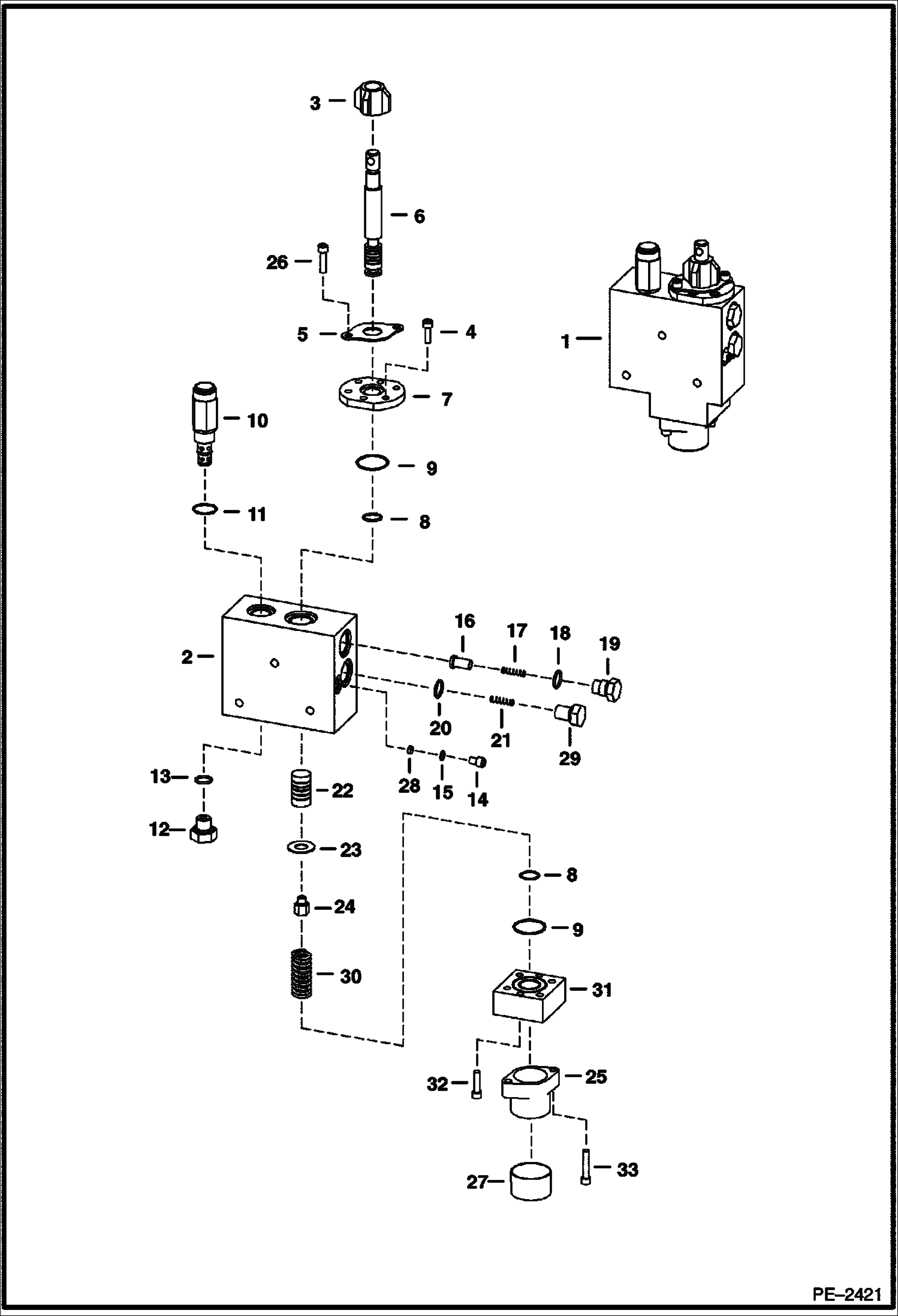 Схема запчастей Bobcat ROTARY CUTTER - ROTARY CUTTER (Shutoff Valve) (60 467001576 & Above, 467200101 & Above) Loader