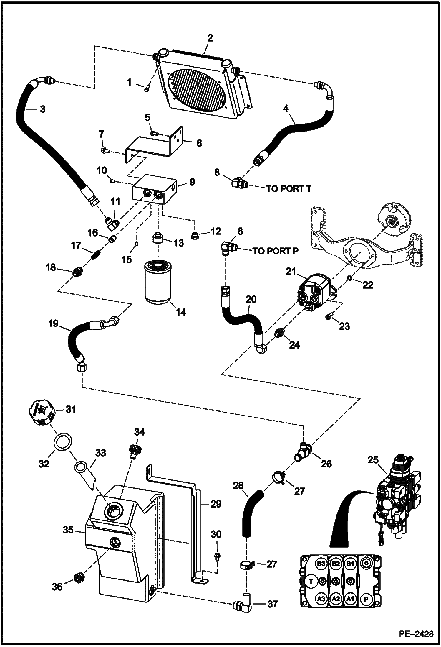 Схема запчастей Bobcat Mini Tracks Loaders - HYDRAULIC CIRCUITRY HYDRAULIC SYSTEM