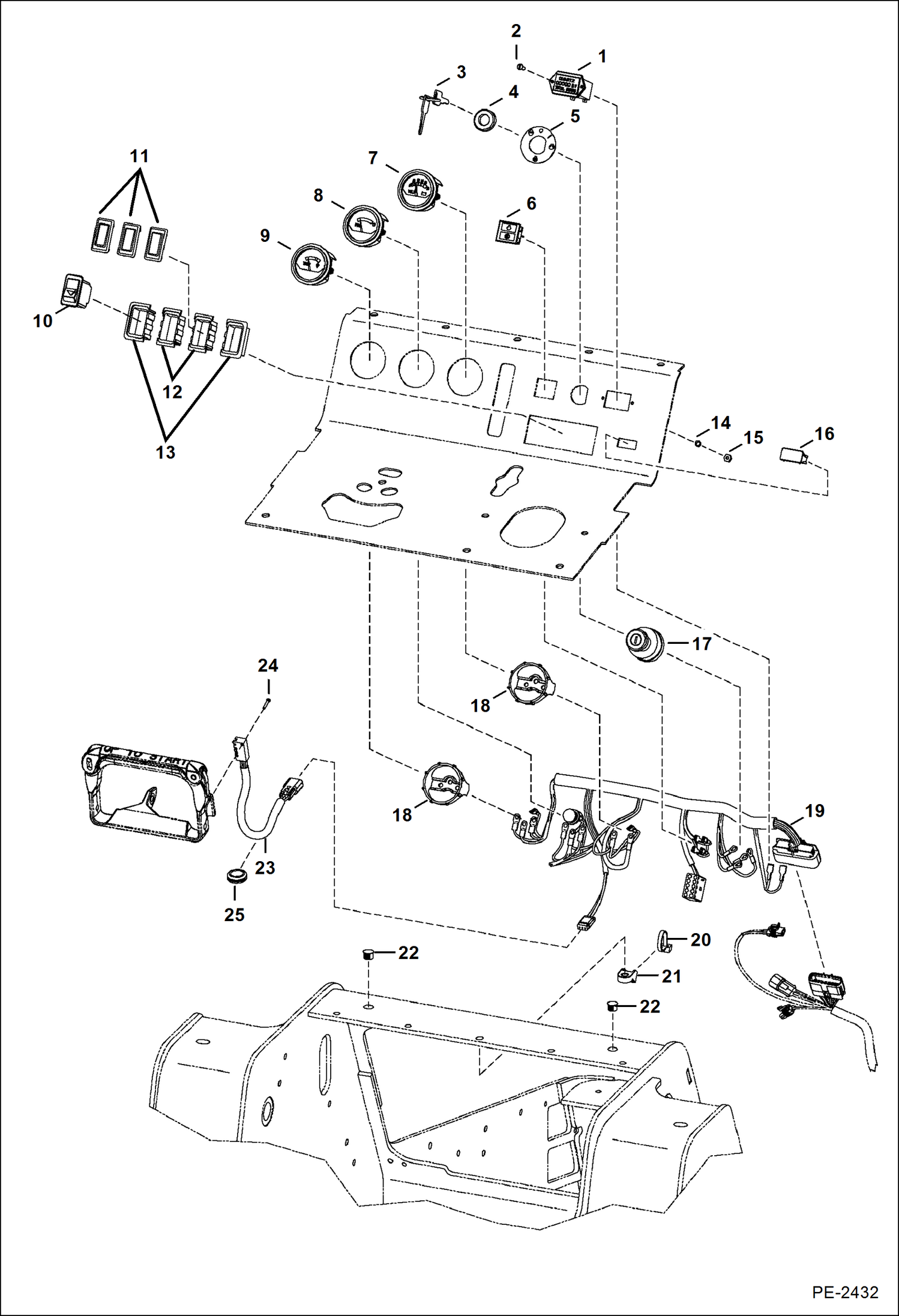 Схема запчастей Bobcat Mini Tracks Loaders - CONSOLE ELECTRICAL CIRCUITRY ELECTRICAL SYSTEM