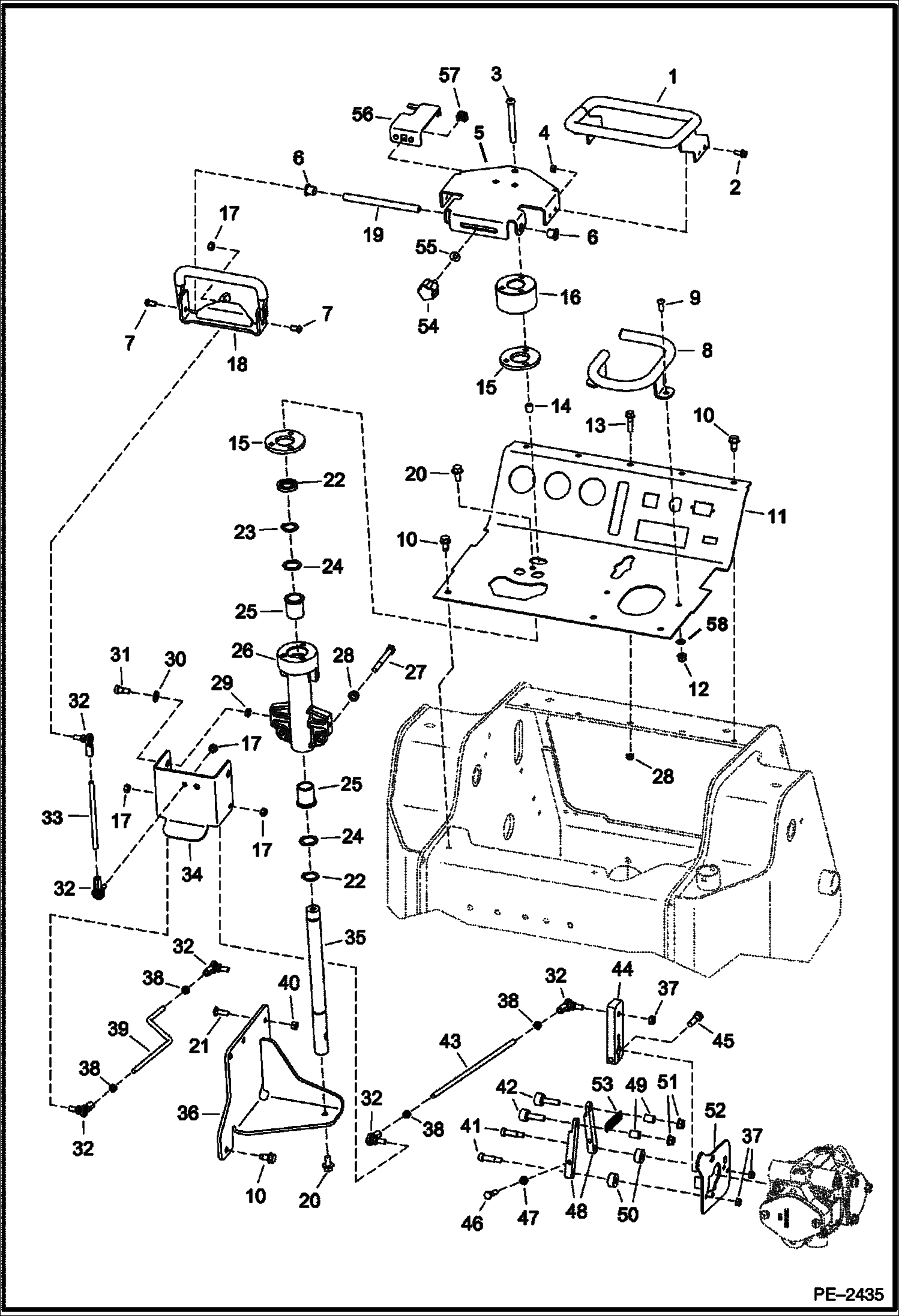 Схема запчастей Bobcat Mini Tracks Loaders - STEERING CONTROLS (S/N 538711001-12498) HYDROSTATIC SYSTEM