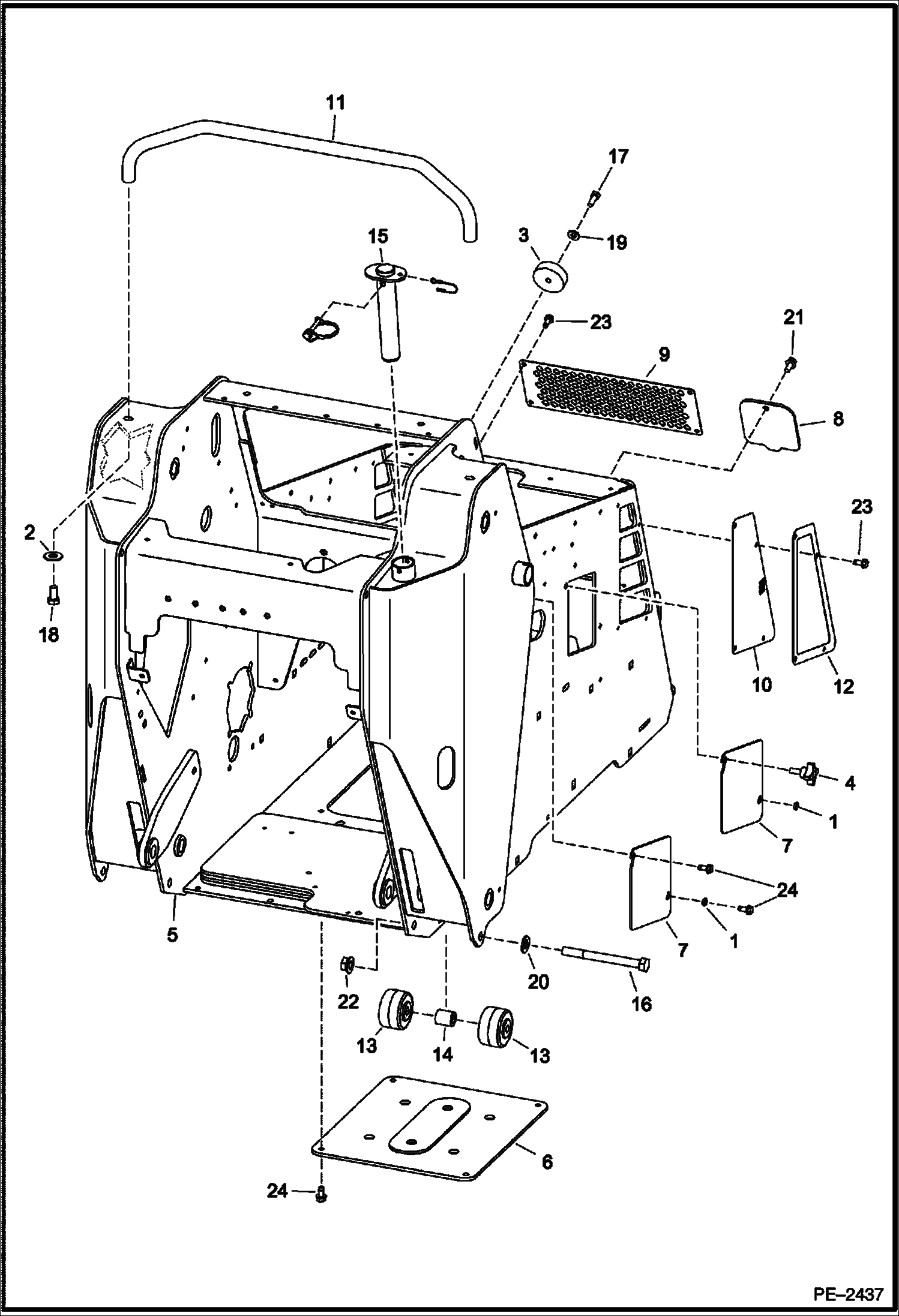 Схема запчастей Bobcat Mini Tracks Loaders - MAIN FRAME (S/N 528711001 & Above, 528811001 & Above) MAIN FRAME