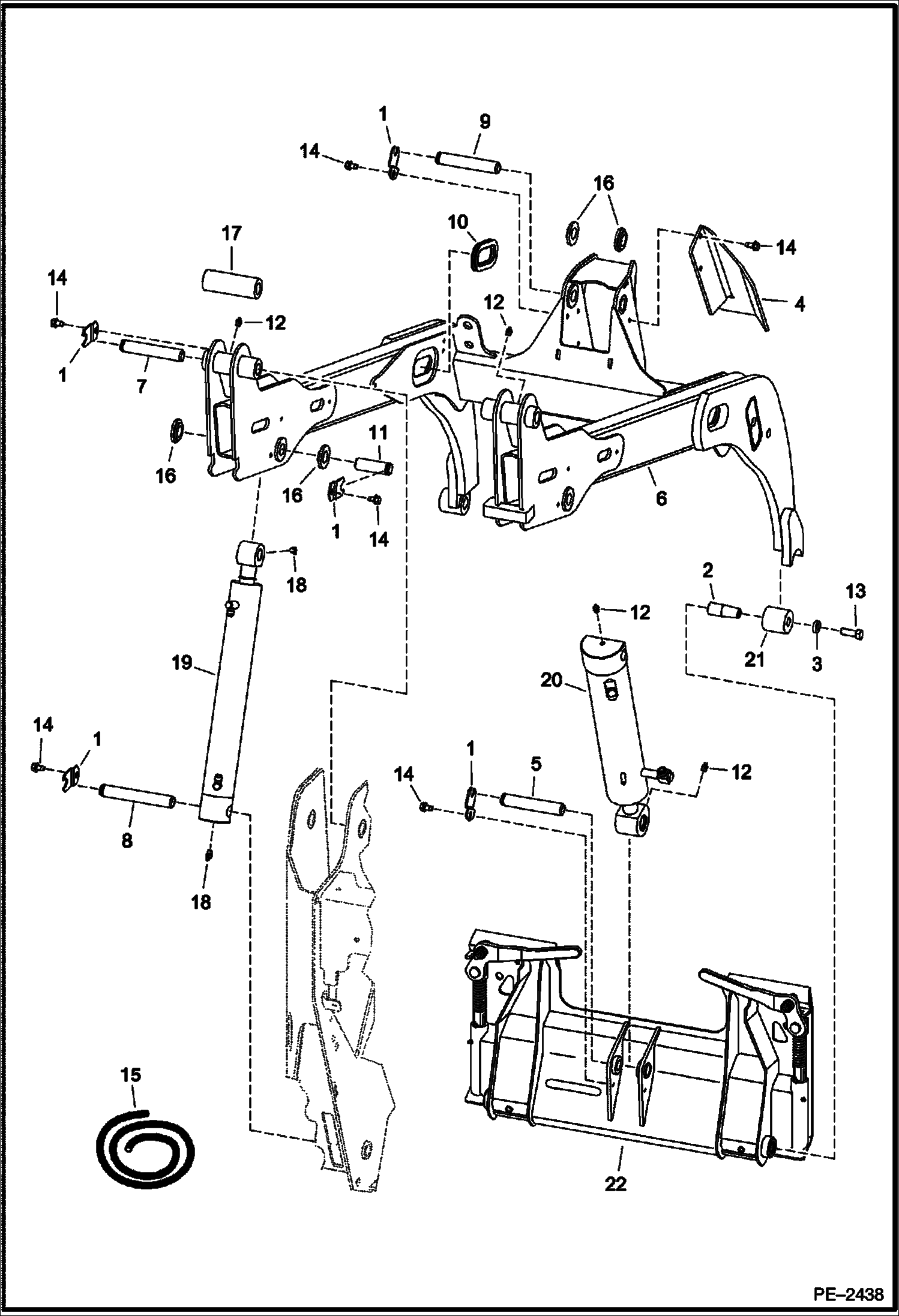 Схема запчастей Bobcat Mini Tracks Loaders - LIFT ARMS & BOB-TACH MAIN FRAME