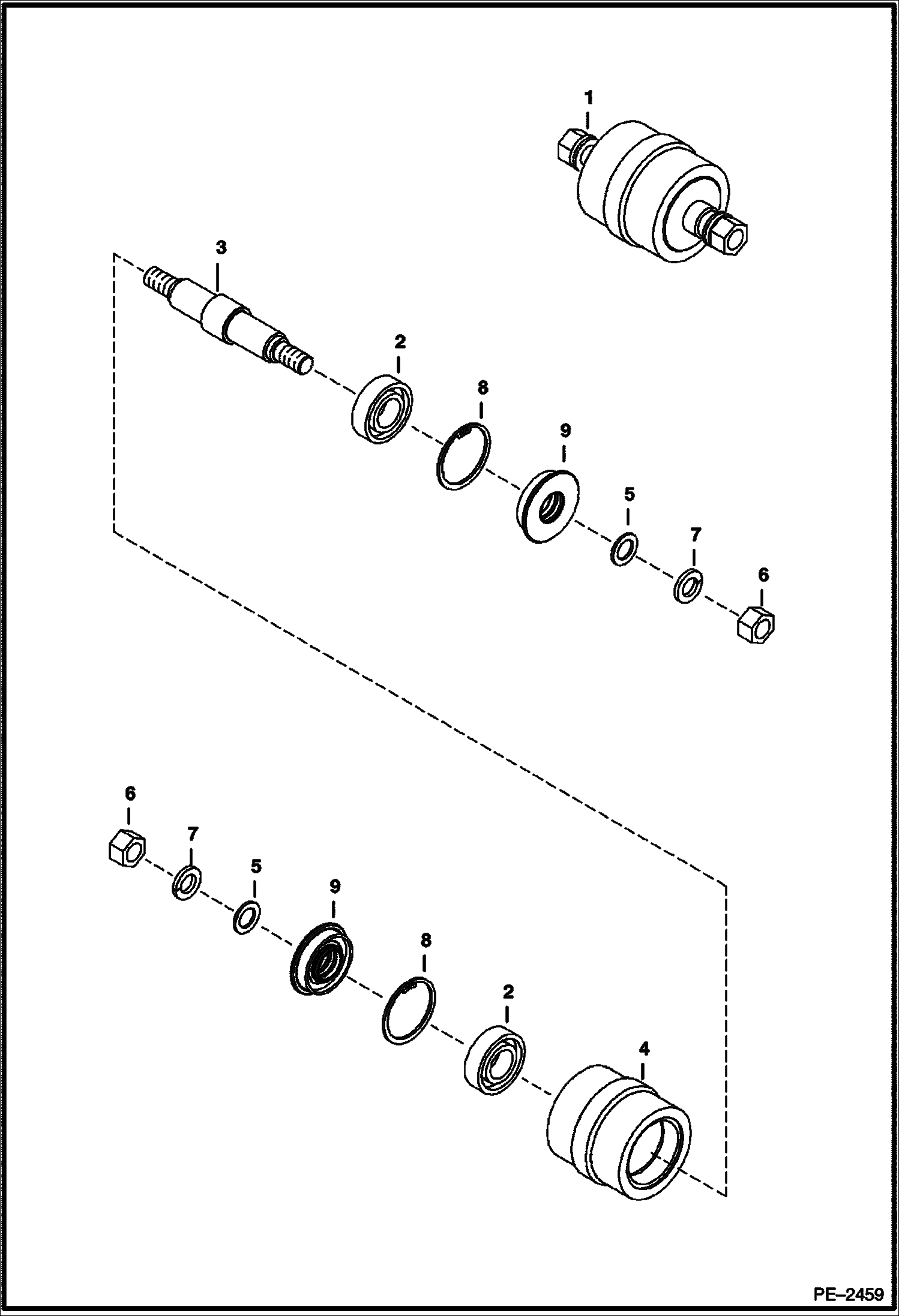 Схема запчастей Bobcat 435 - TRACK ROLLER (Steel Tracks) (Top) (Nut Mounted) UNDERCARRIAGE