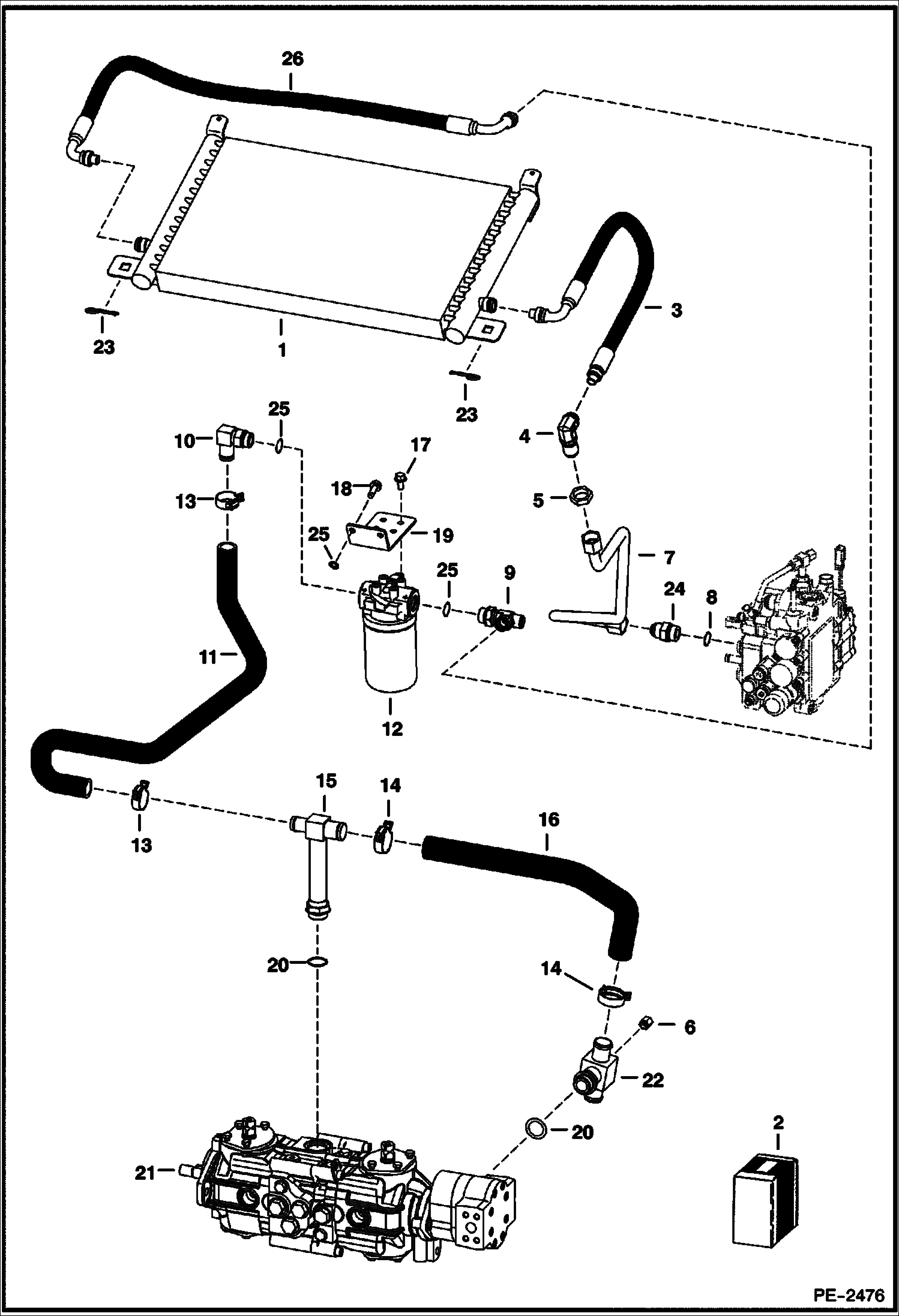 Схема запчастей Bobcat 800s - HYDROSTATIC CIRCUITRY (S/N 5189 16261, 5168 15101, 5175 & Above) HYDROSTATIC SYSTEM