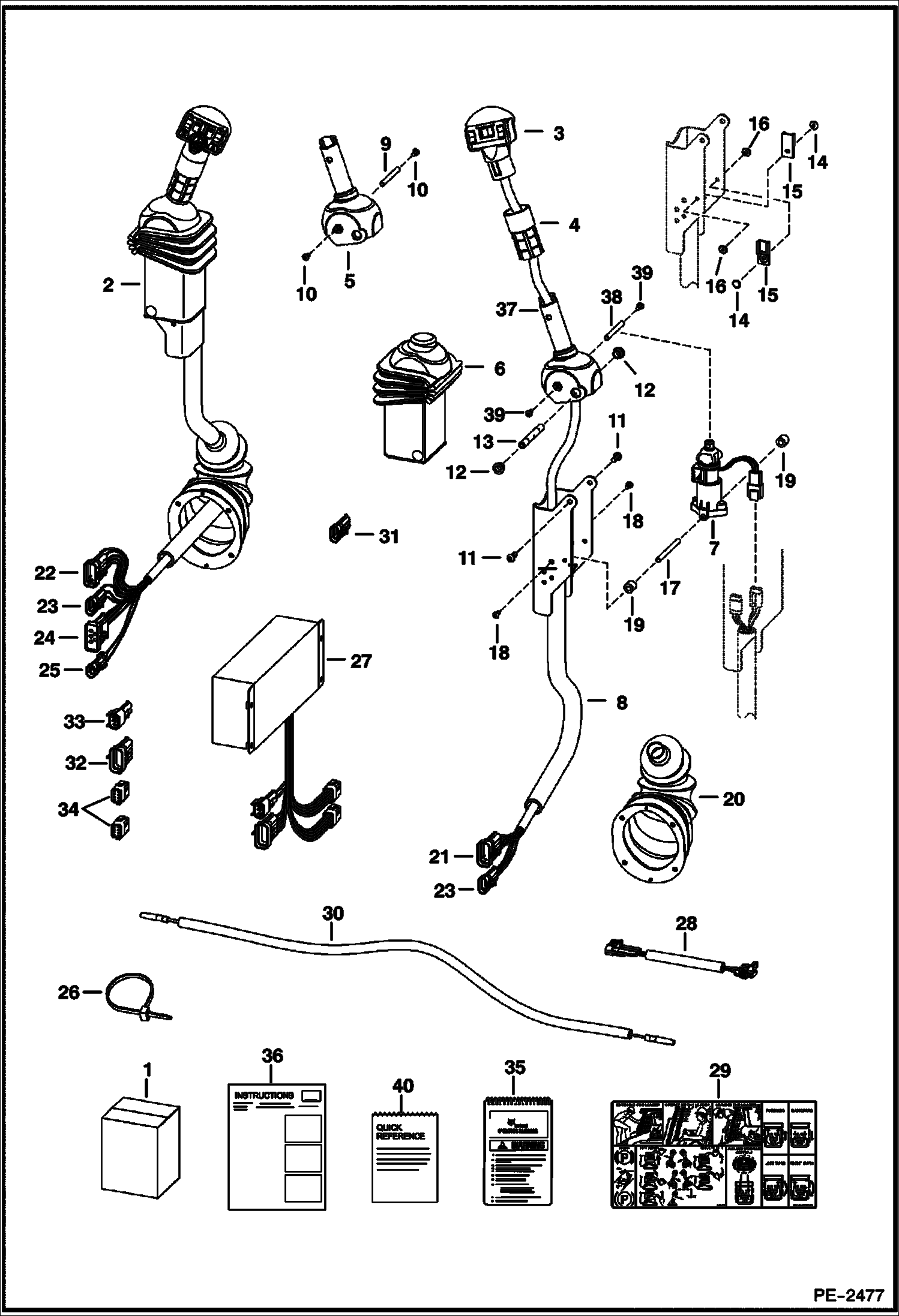 Схема запчастей Bobcat 800s - HAND CONTROL KIT (W/Push Button Float) ACCESSORIES & OPTIONS