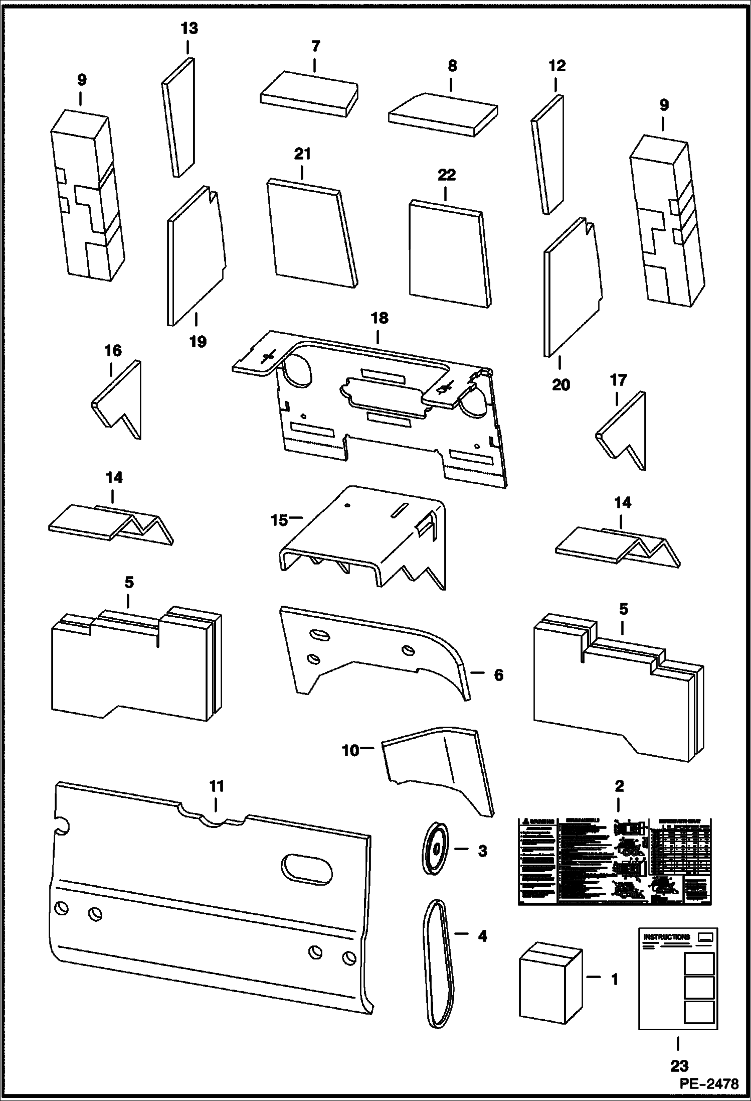 Схема запчастей Bobcat 800s - NOISE REDUCTION KIT (S/N 518916216, 519815101, 517515147 & Above) ACCESSORIES & OPTIONS