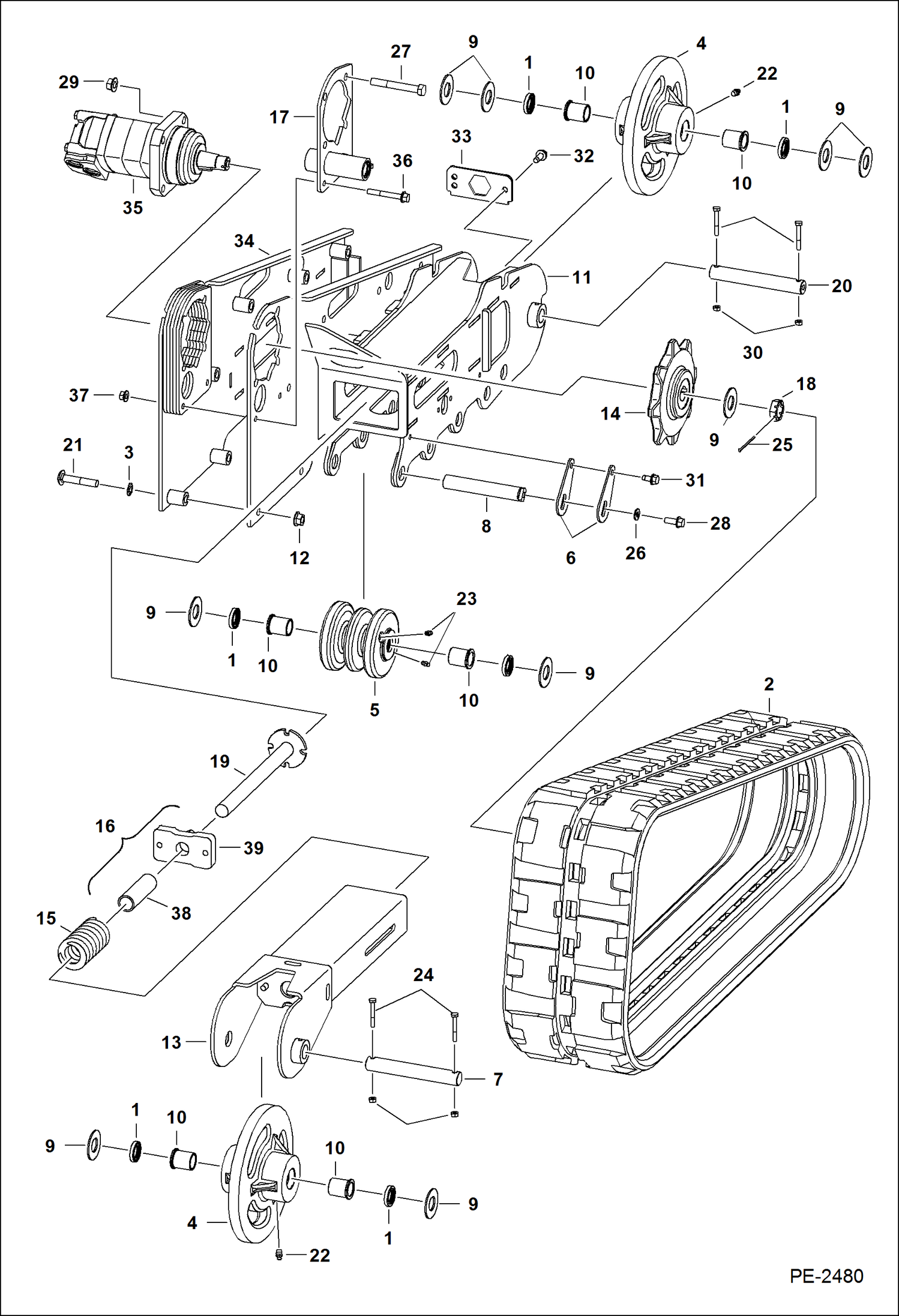 Схема запчастей Bobcat Mini Tracks Loaders - DRIVE TRAIN DRIVE TRAIN