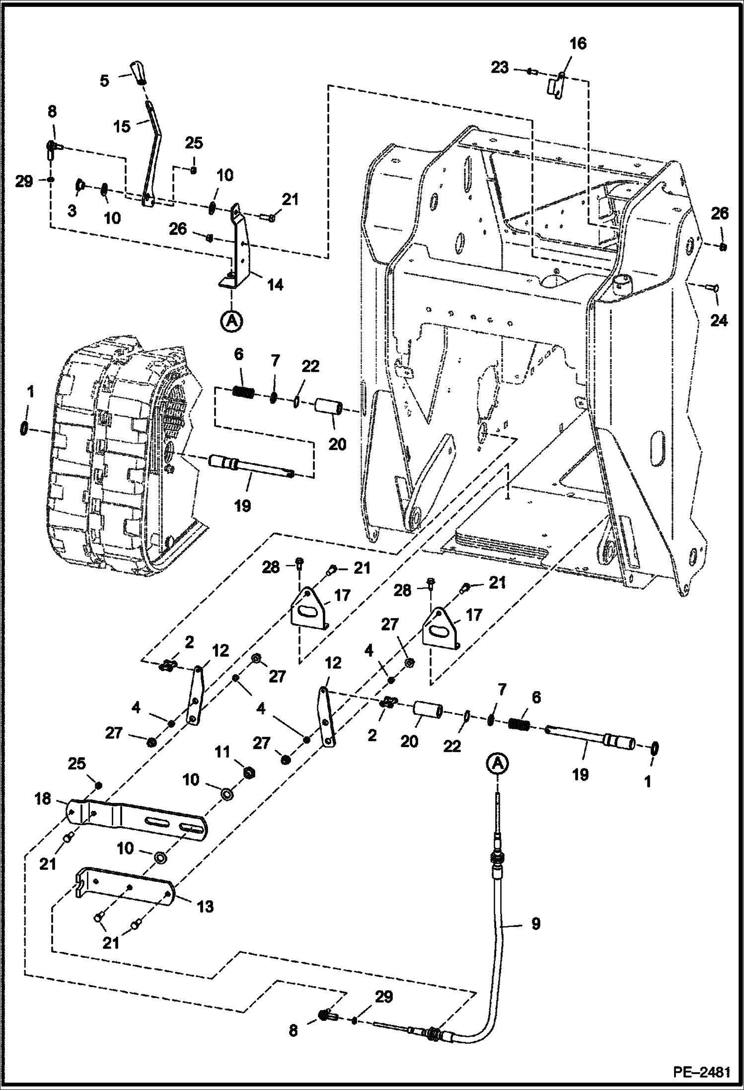 Схема запчастей Bobcat Mini Tracks Loaders - BRAKES DRIVE TRAIN