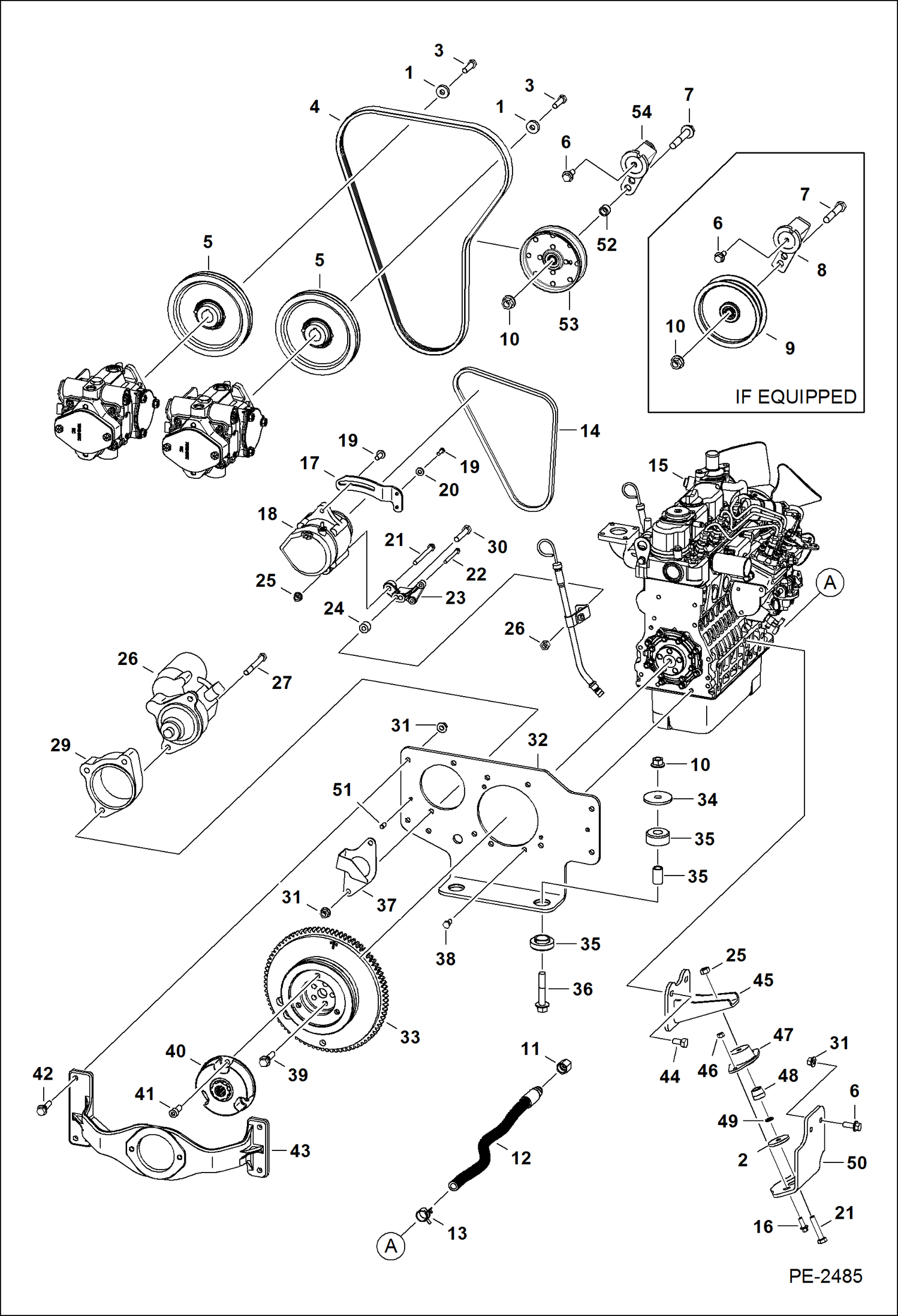 Схема запчастей Bobcat Mini Tracks Loaders - ENGINE & ATTACHING PARTS (Engine Mounts) (S/N 538711001 - 12499) POWER UNIT