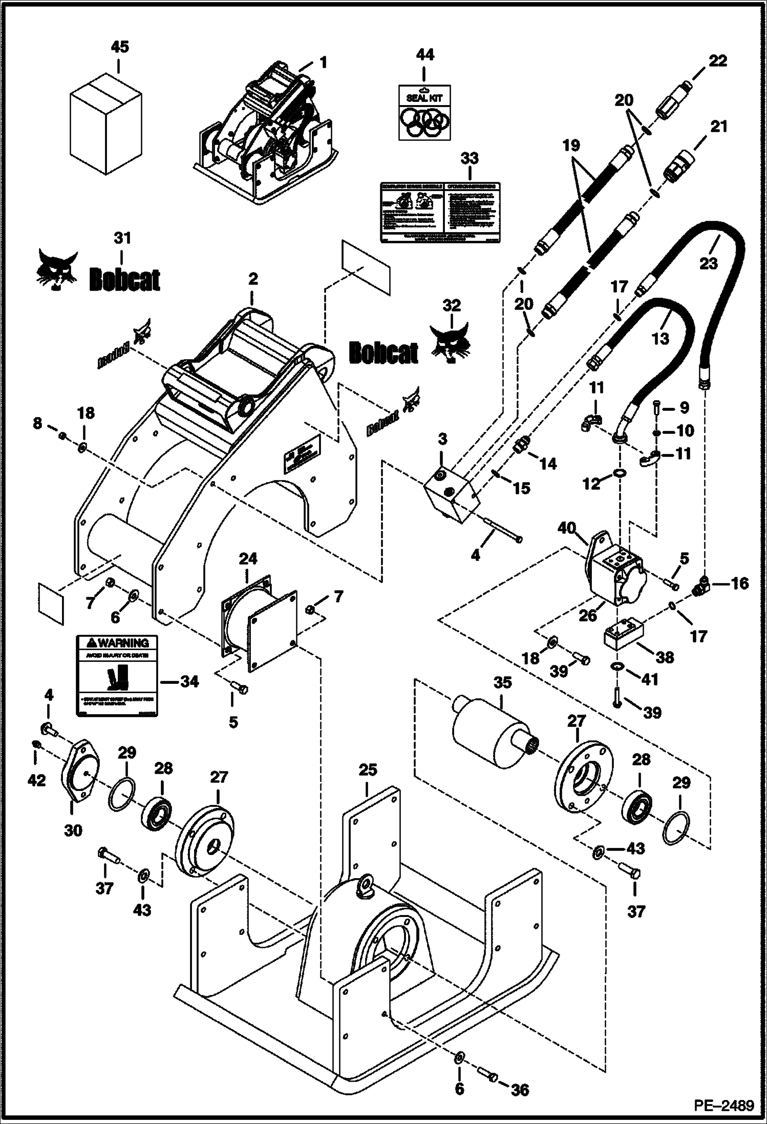 Схема запчастей Bobcat PLATE COMPACTORS - PLATE COMPACTOR (335,337,341,435) (PC60 6085) Экскаваторы