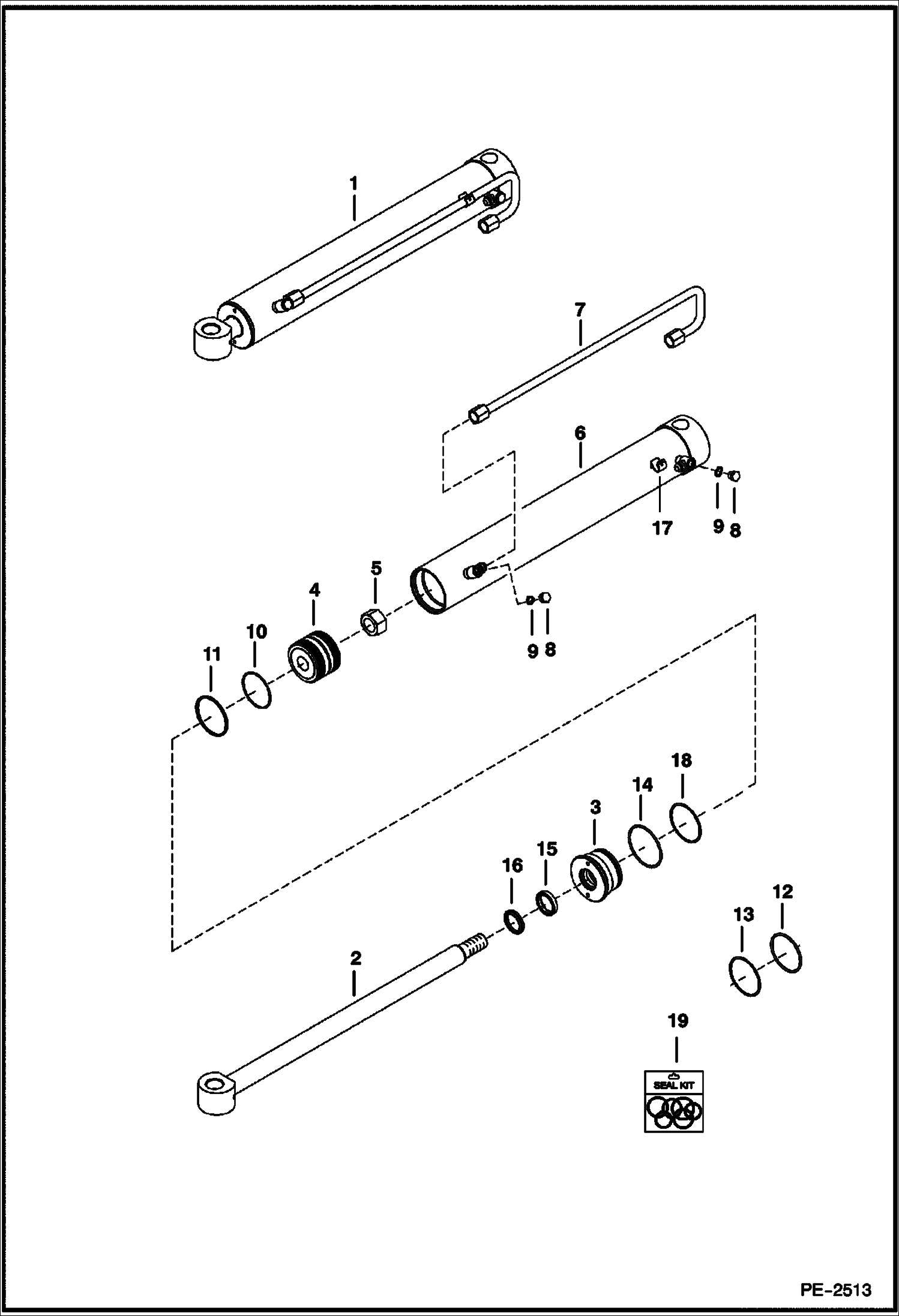 Схема запчастей Bobcat BACKHOE - BACKHOE (Boom Cylinder) (W/External Threaded Rod & Nut) (607 7750 & A5CW) 607 BACKHOE