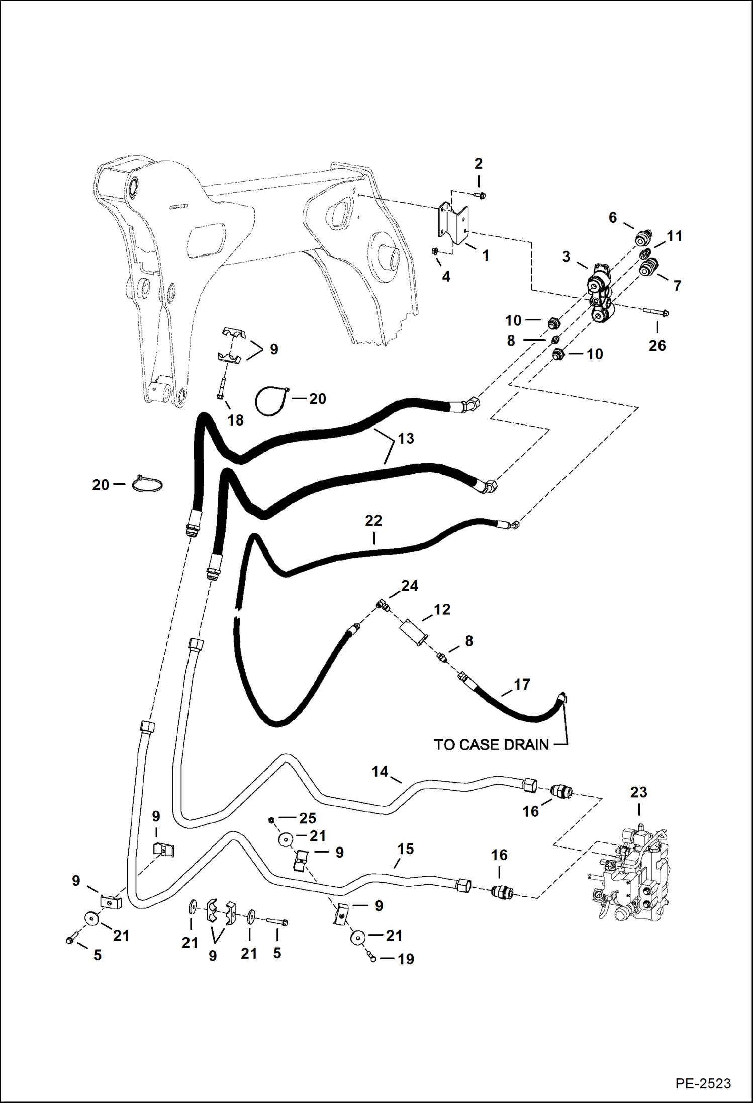 Схема запчастей Bobcat A-Series - AUXILIARY HYDRAULICS (S/N 526412000, 526512000 & Above) HYDRAULIC SYSTEM