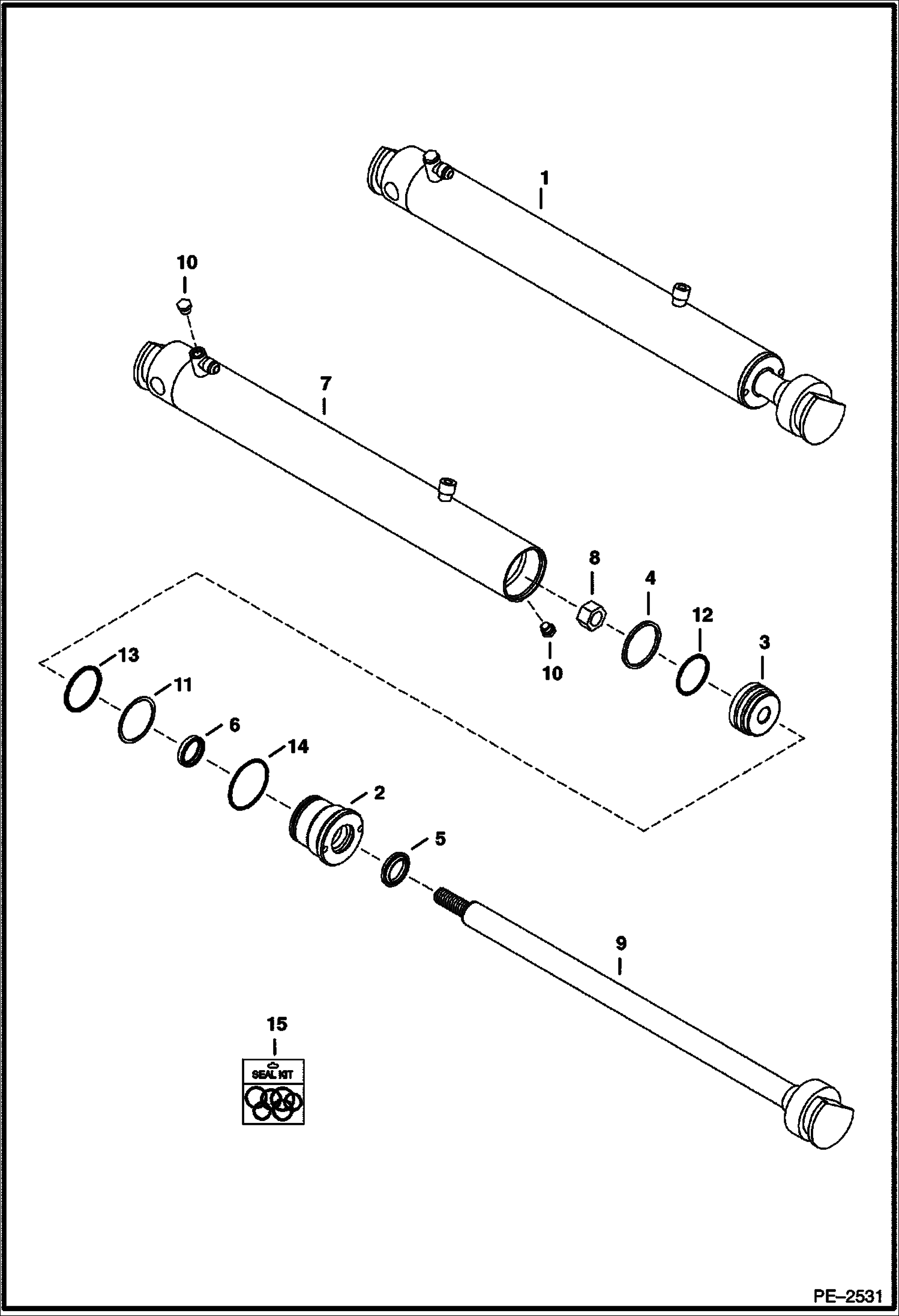 Схема запчастей Bobcat 320 - TRACK CYLINDER (Extendable) HYDRAULIC SYSTEM