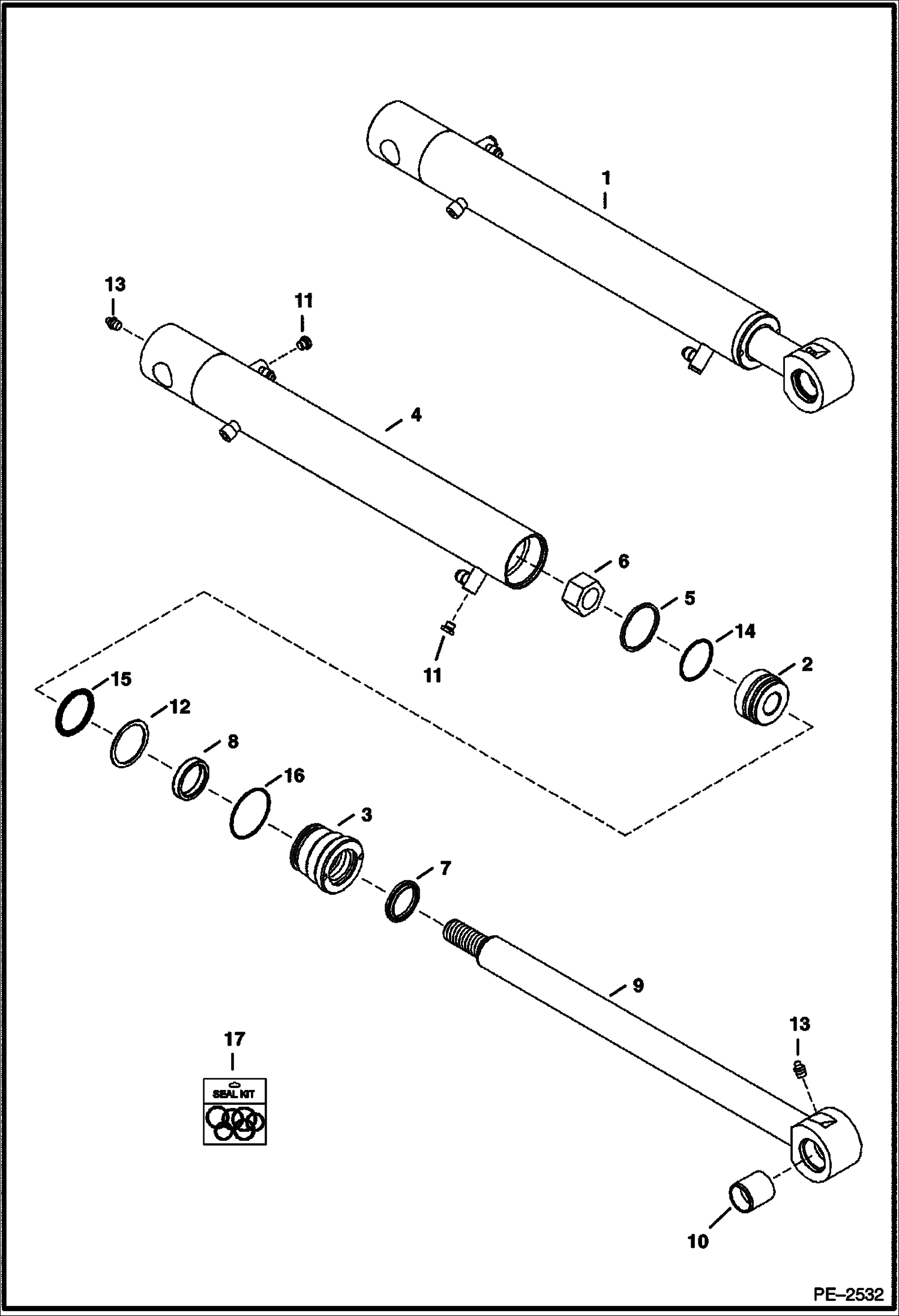 Схема запчастей Bobcat 322 - BUCKET CYLINDER HYDRAULIC SYSTEM