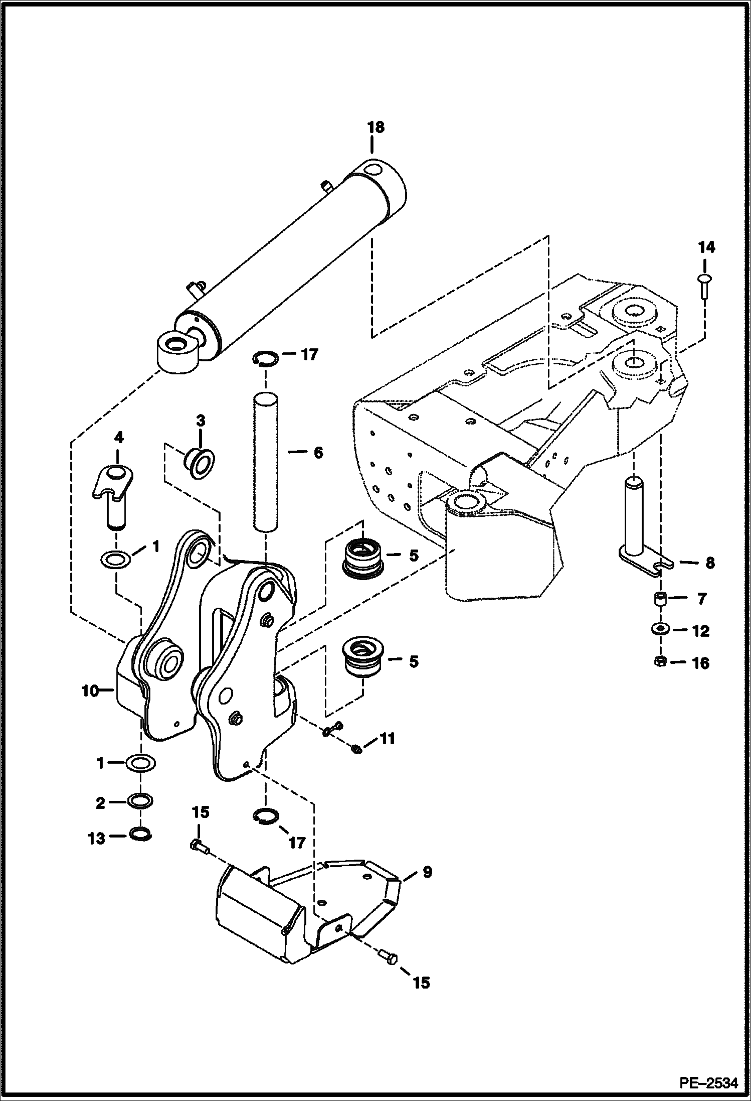 Схема запчастей Bobcat 320 - SWING FRAME WORK EQUIPMENT