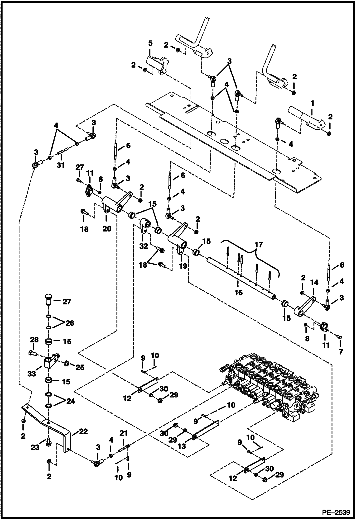 Схема запчастей Bobcat 323 - CONTROLS (Travel & Offset)(Lower) CONTROLS