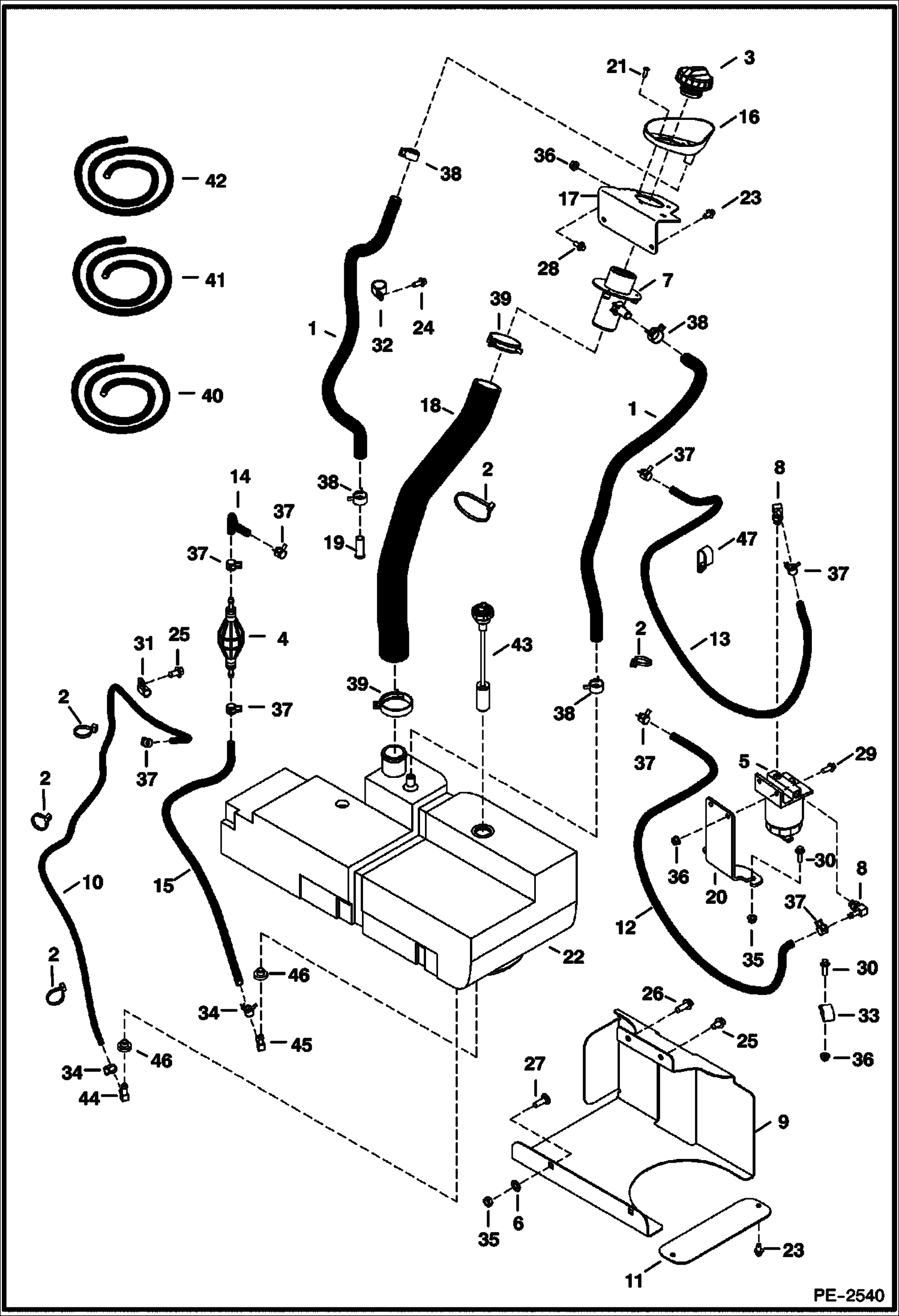 Схема запчастей Bobcat 320 - FUEL SYSTEM POWER UNIT