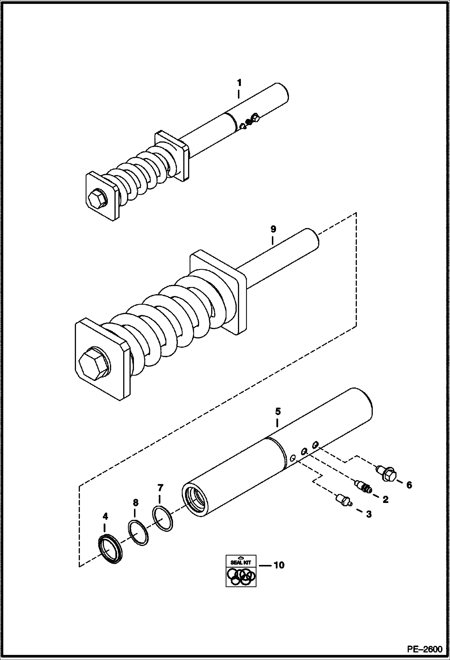 Схема запчастей Bobcat 322 - RECOIL SPRING UNDERCARRIAGE