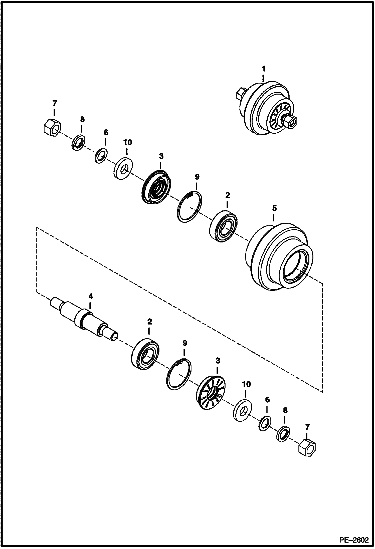 Схема запчастей Bobcat 323 - ROLLER ASSY (Nut Mounted) UNDERCARRIAGE