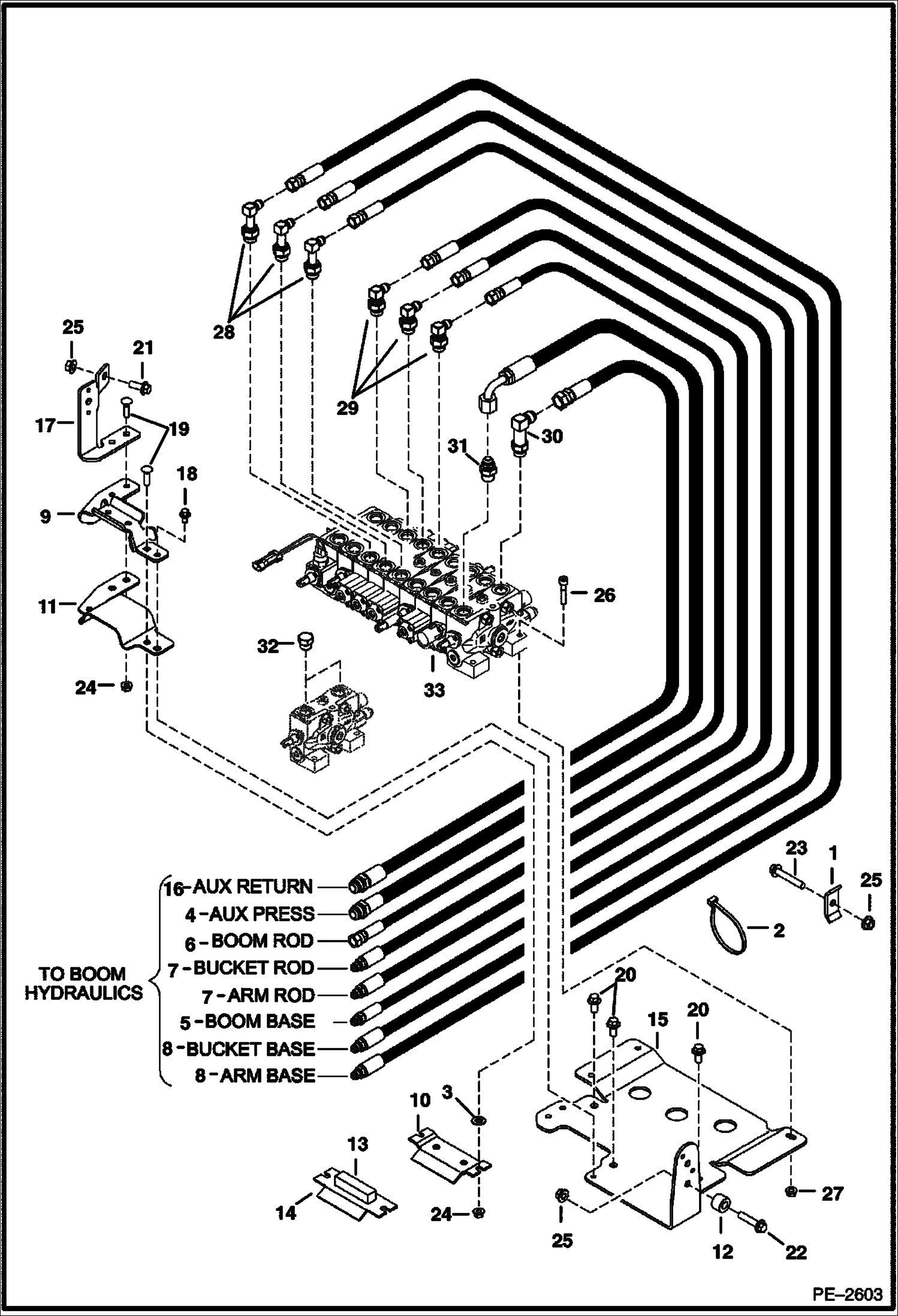 Схема запчастей Bobcat 323 - HYDRAULIC CIRCUITRY (Work) HYDRAULIC SYSTEM