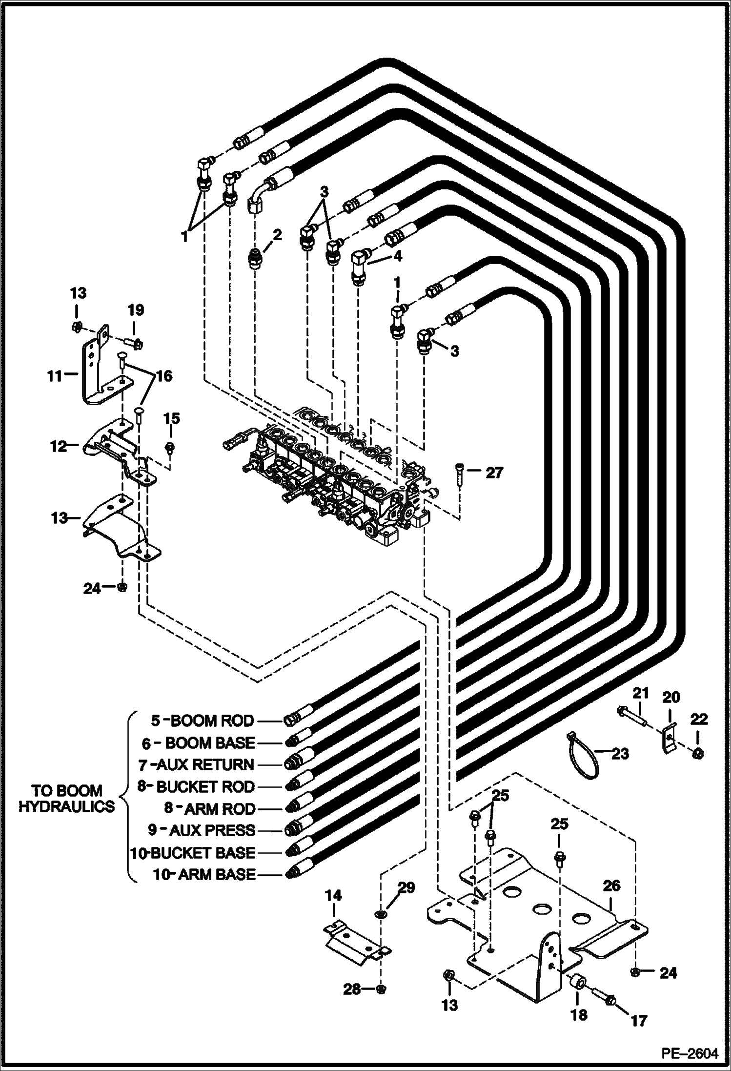 Схема запчастей Bobcat 320 - HYDRAULIC CIRCUITRY (Work Circuitry) HYDRAULIC SYSTEM