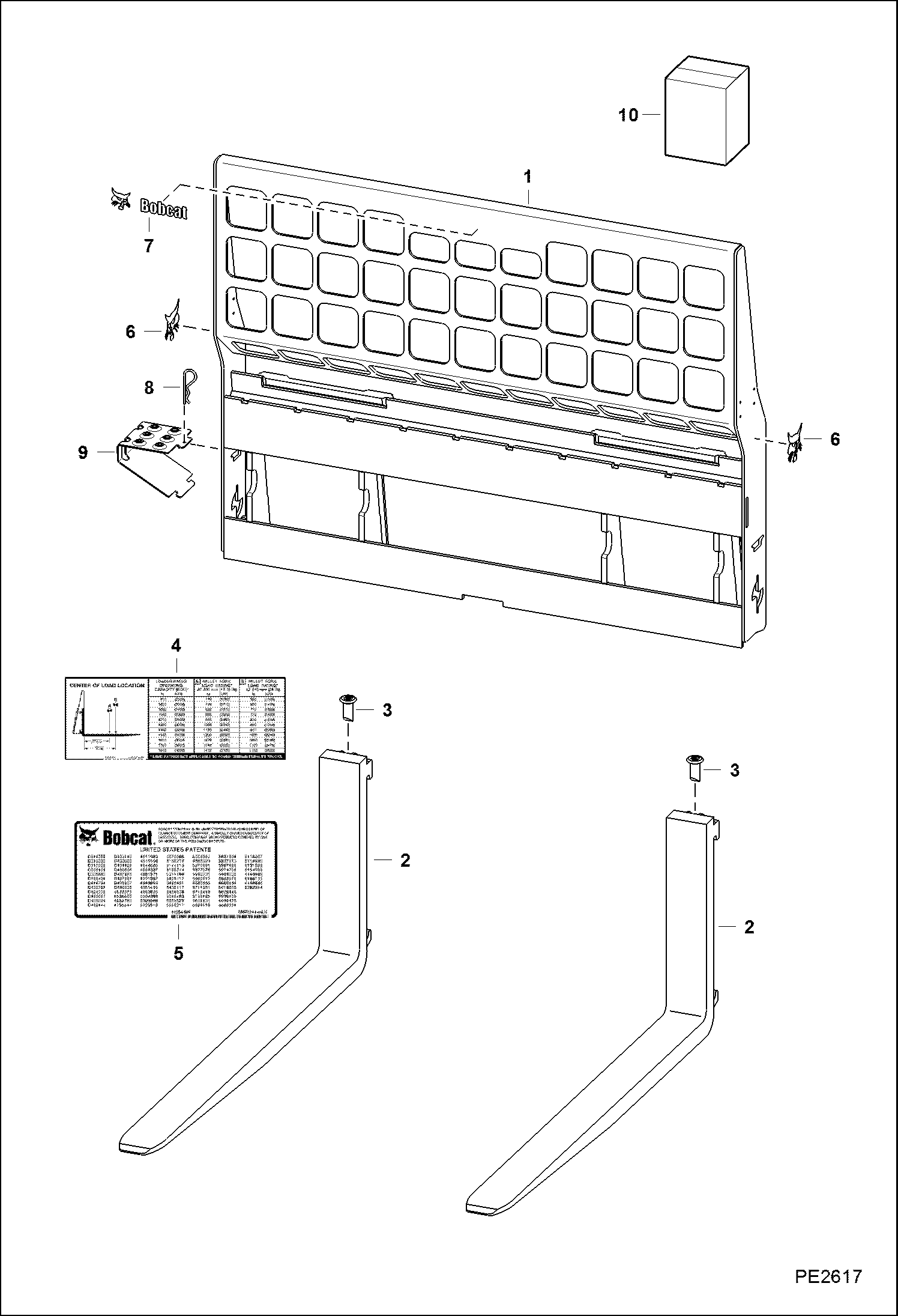 Схема запчастей Bobcat PALLET FORKS - PALLET FORK (Heavy Duty) Loader