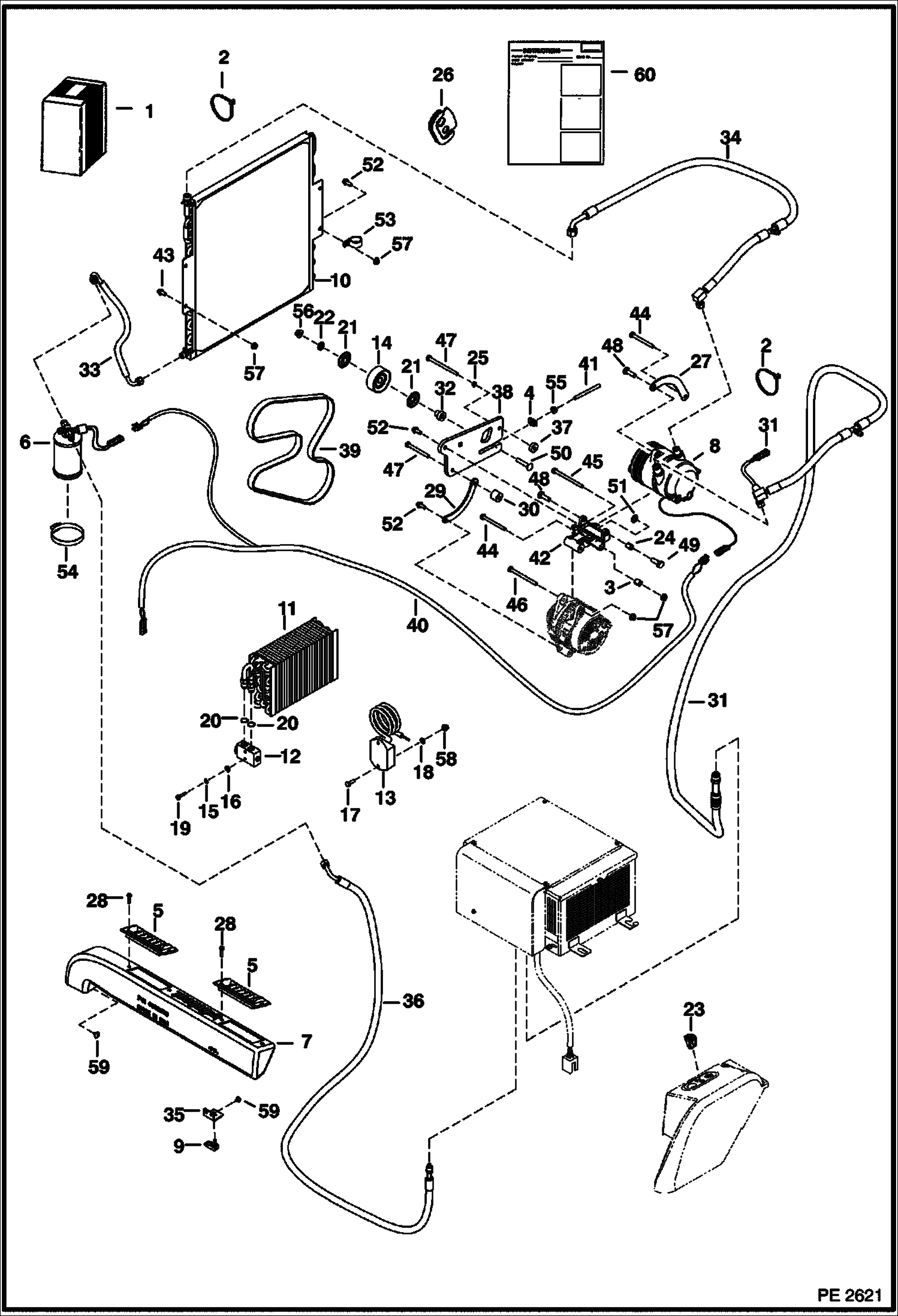 Схема запчастей Bobcat 335 - A/C UPGRADE KIT (S/N A16U11252 & Below) ACCESSORIES & OPTIONS